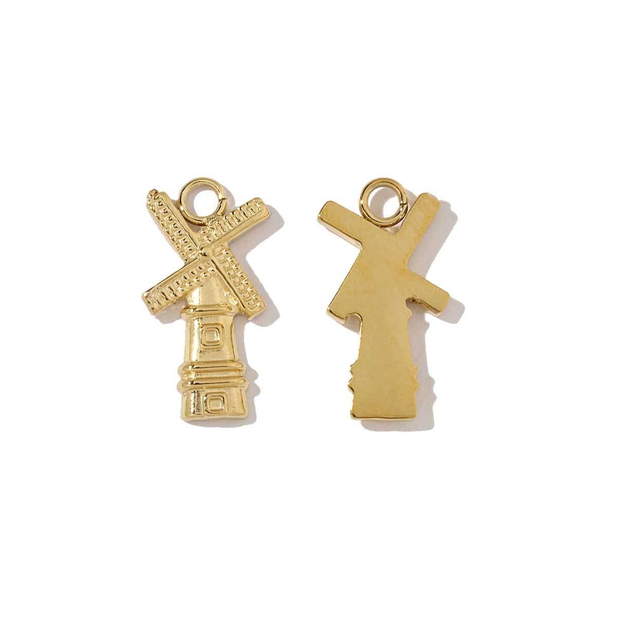 6pcs/pack French Gold Color Geometric Earring Charms Spiral Gourd DIY Necklace Pendants Stainless Steel Jewelry Accessories