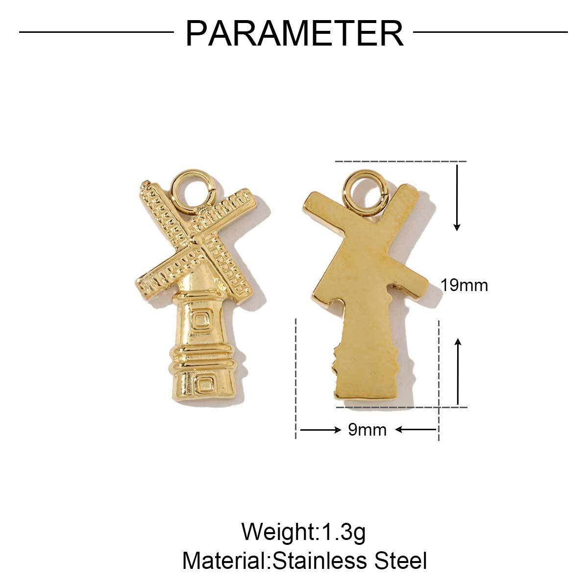 6pcs/pack French Gold Color Geometric Earring Charms Spiral Gourd DIY Necklace Pendants Stainless Steel Jewelry Accessories