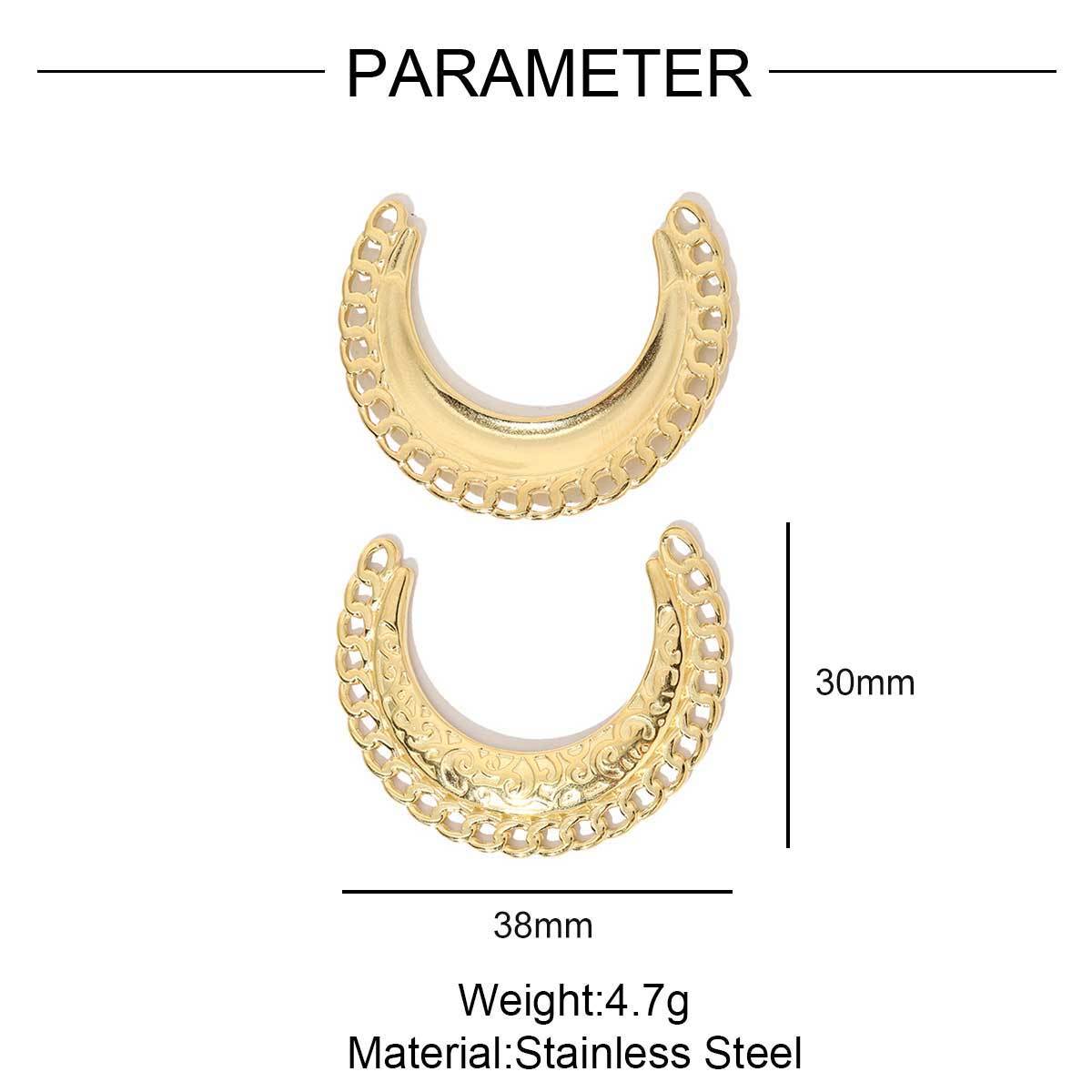 6pcs/pack Wholesale French Daisy Leaf DIY Charms 3D Rose Crescent Stainless Steel Neacklace Pendant Jewelry Accessory