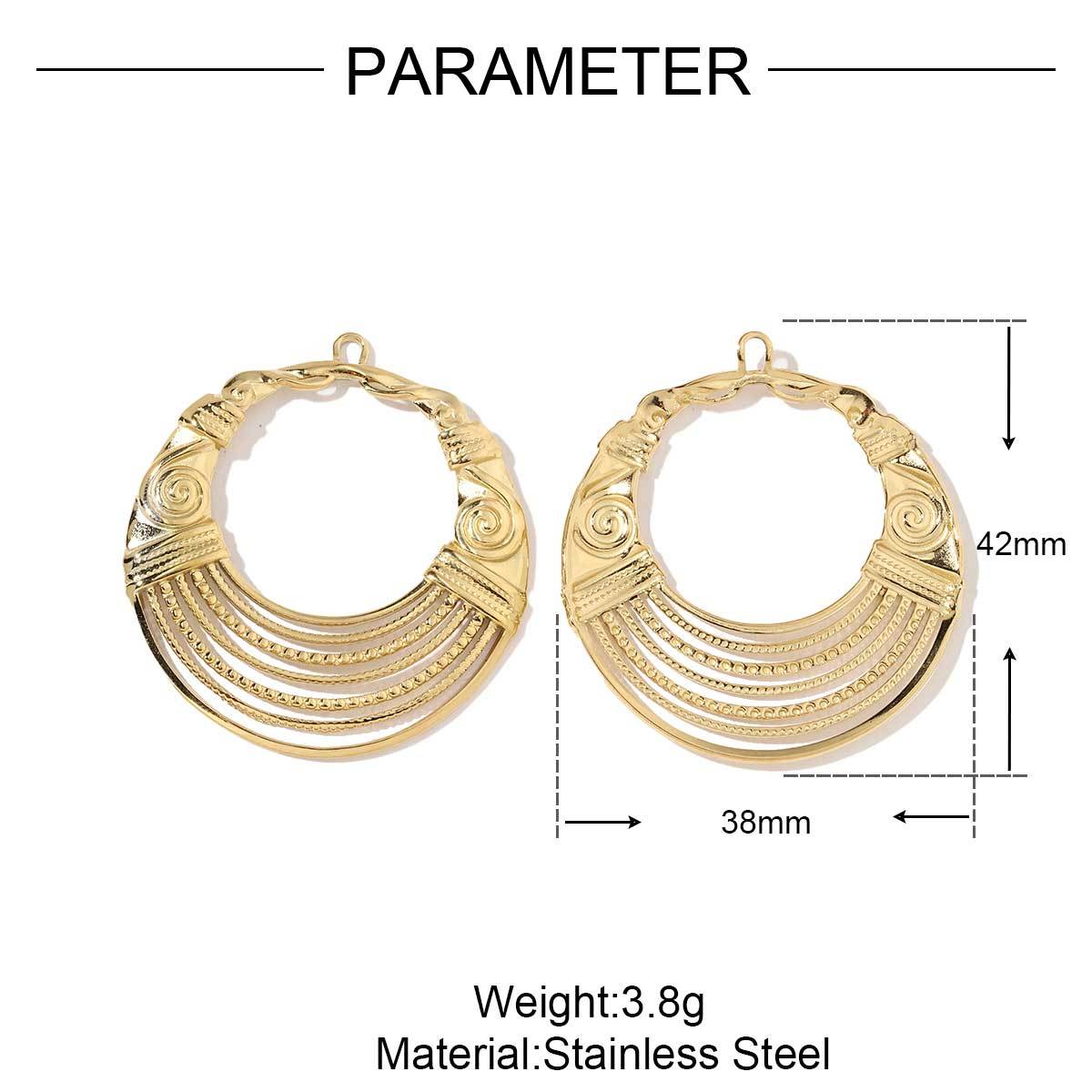 6pcs/pack Wholesale French Daisy Leaf DIY Charms 3D Rose Crescent Stainless Steel Neacklace Pendant Jewelry Accessory