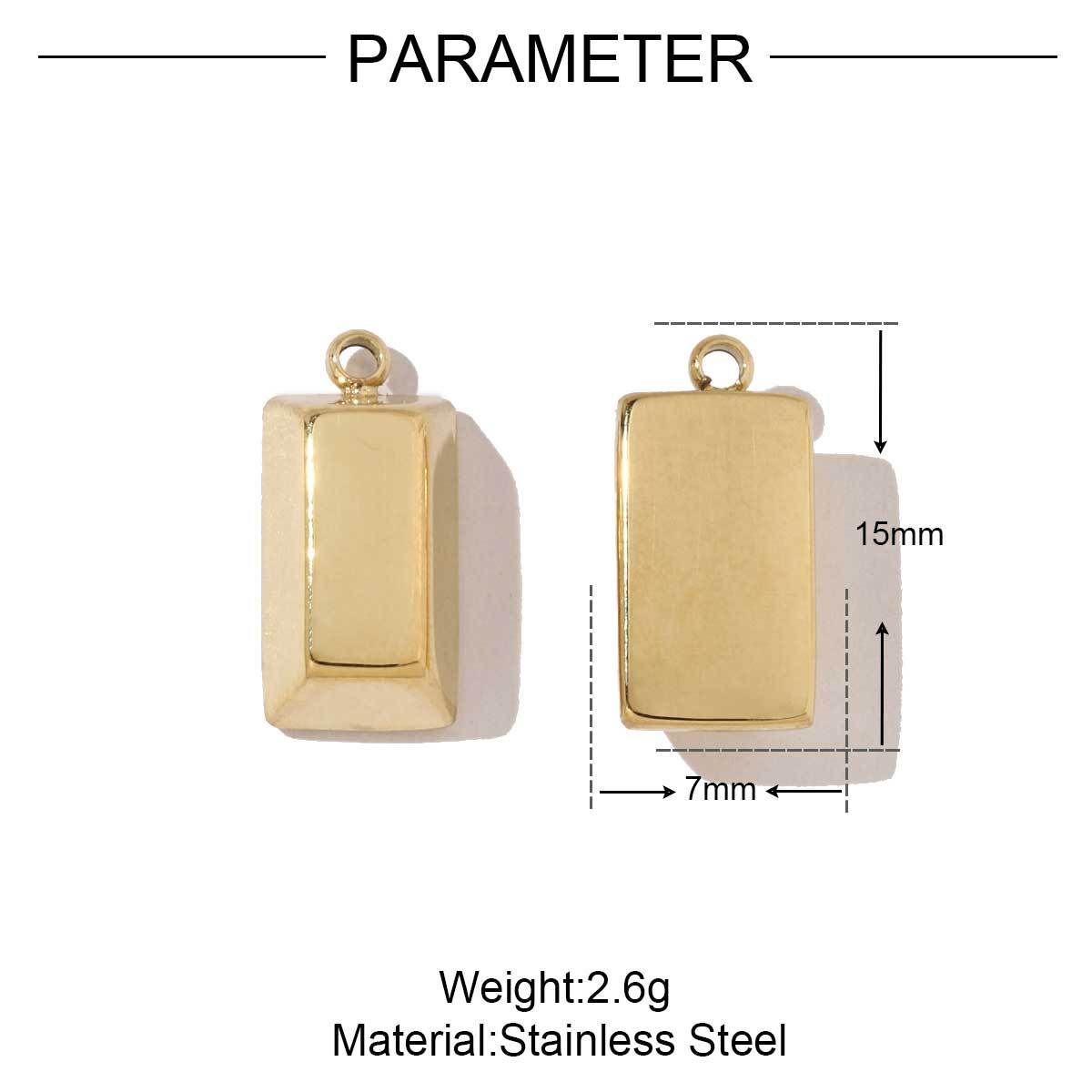 6pcs/pack Stainless Steel Geometric Nugget Lucky Bag Charms Daisy Strawberry DIY Small Pendants Wholesale