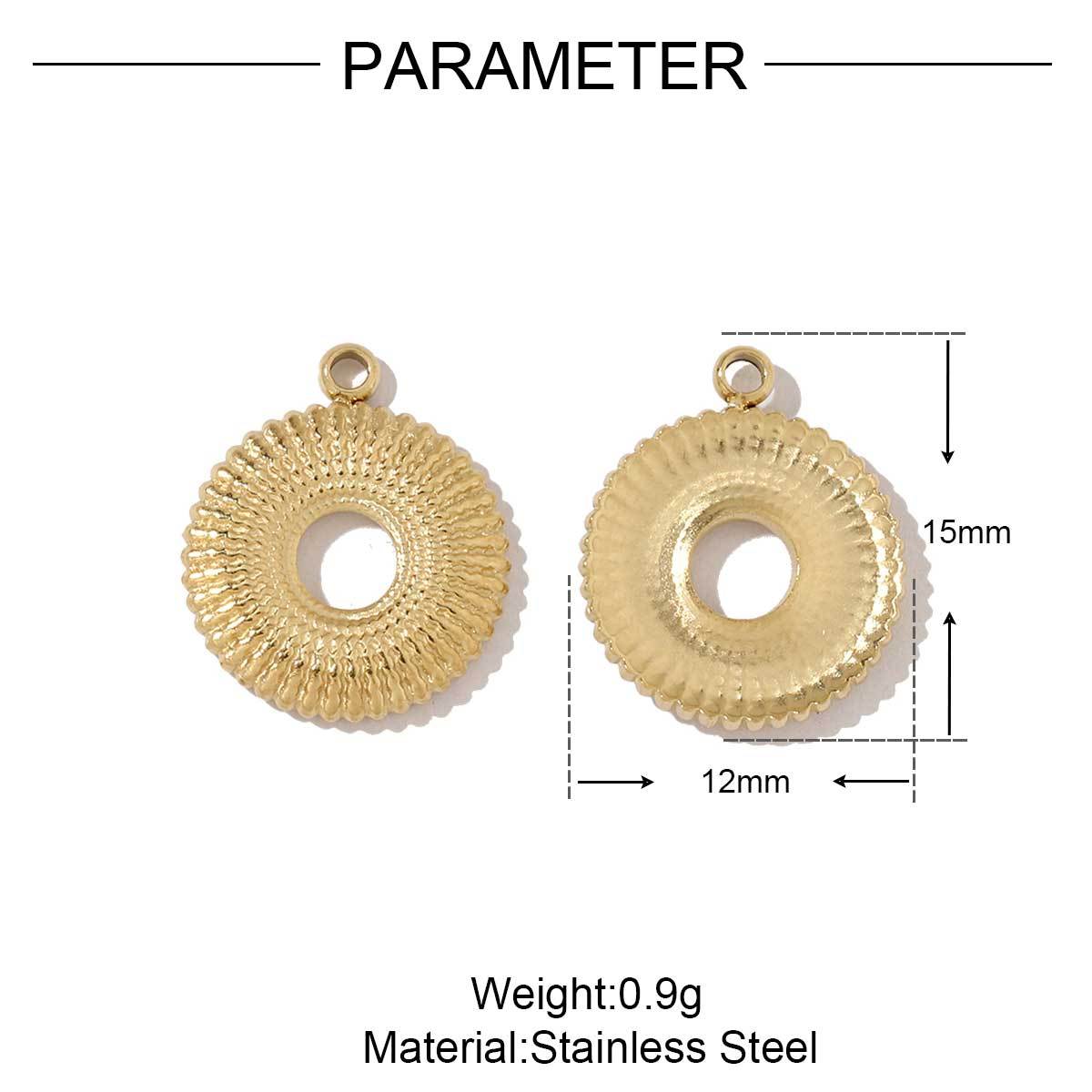 6pcs/pack Stainless Steel Geometric Nugget Lucky Bag Charms Daisy Strawberry DIY Small Pendants Wholesale