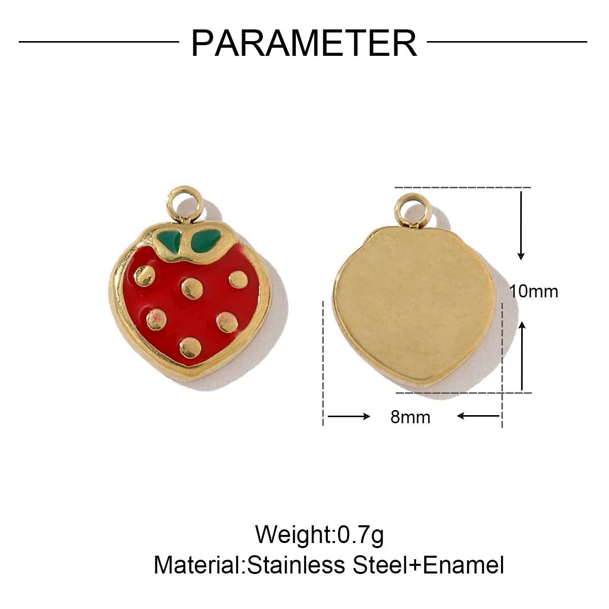 6pcs/pack Stainless Steel Geometric Nugget Lucky Bag Charms Daisy Strawberry DIY Small Pendants Wholesale