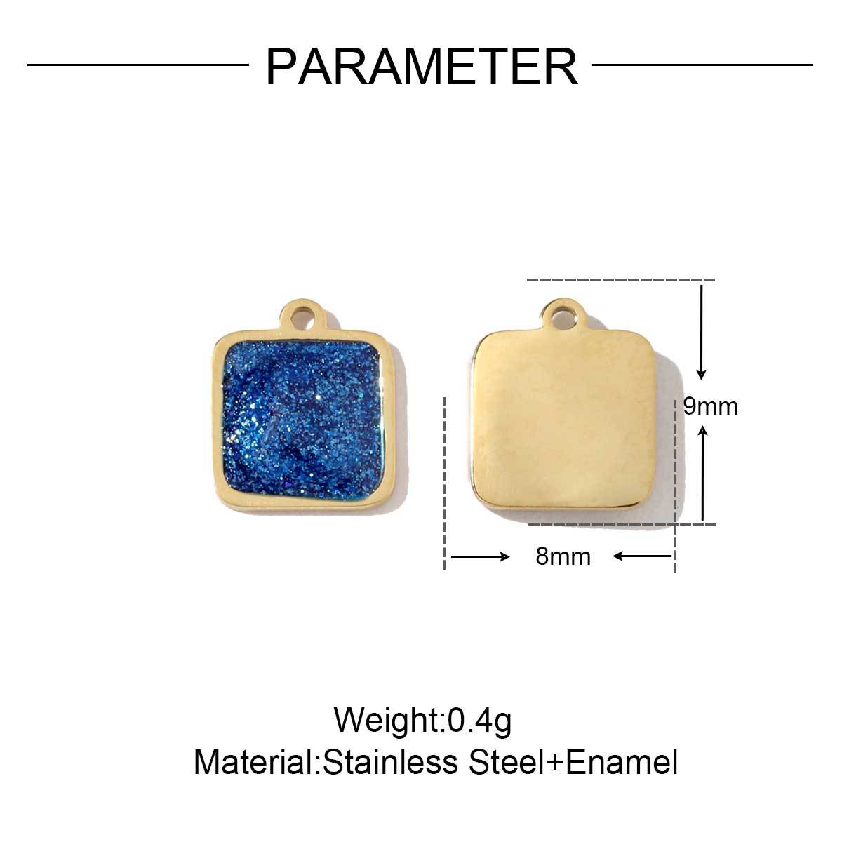 6pcs/pack Stainless Steel Geometric Nugget Lucky Bag Charms Daisy Strawberry DIY Small Pendants Wholesale