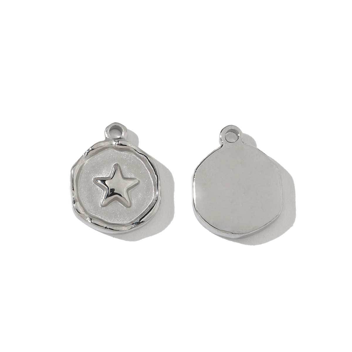 6pcs/pack Stainless Steel Geometric Nugget Lucky Bag Charms Daisy Strawberry DIY Small Pendants Wholesale