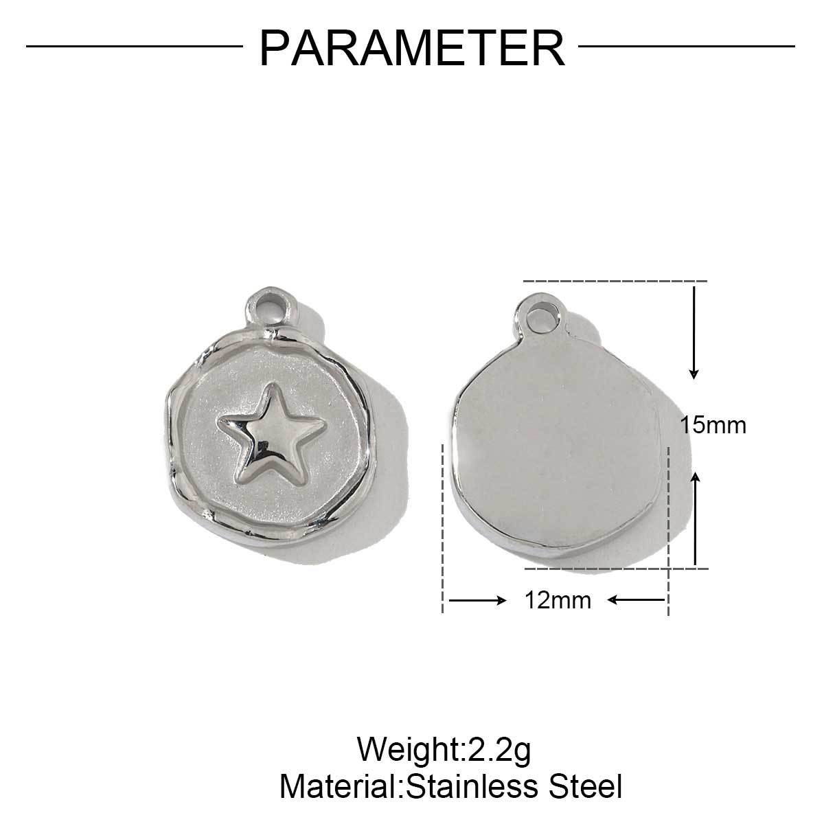 6pcs/pack Stainless Steel Geometric Nugget Lucky Bag Charms Daisy Strawberry DIY Small Pendants Wholesale