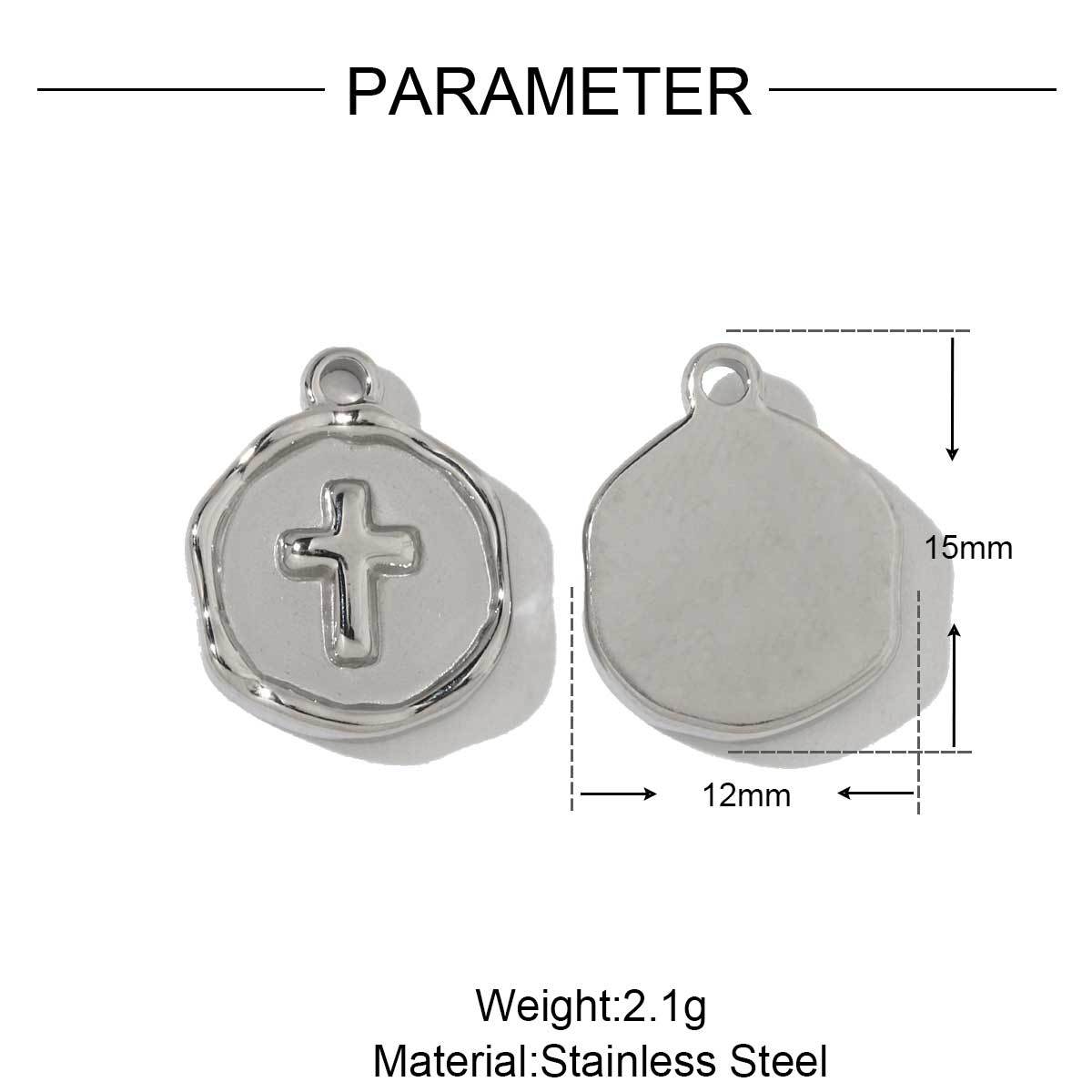 6pcs/pack Stainless Steel Geometric Nugget Lucky Bag Charms Daisy Strawberry DIY Small Pendants Wholesale