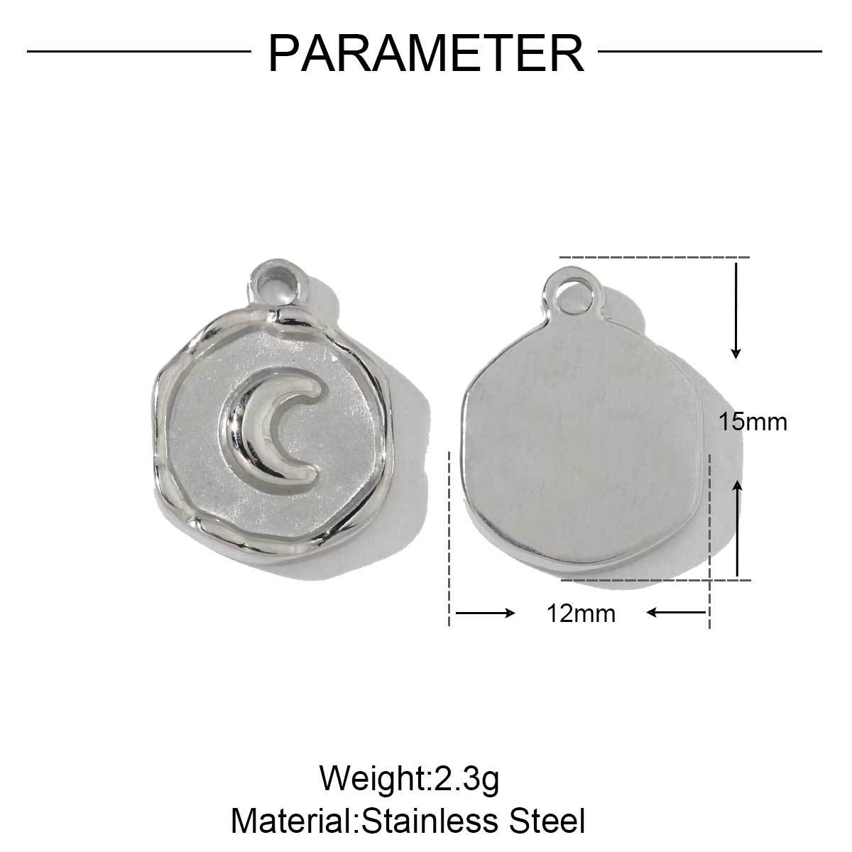 6pcs/pack Stainless Steel Geometric Nugget Lucky Bag Charms Daisy Strawberry DIY Small Pendants Wholesale