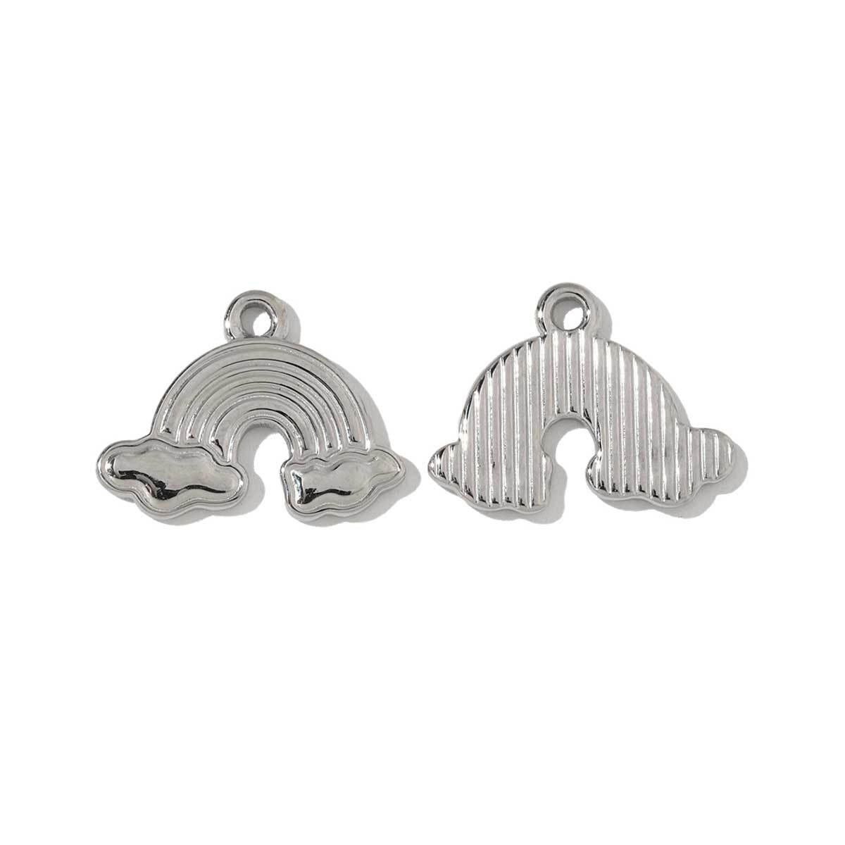 6pcs/pack French Stainless Steel Bow Oval Heart-shaped Zircon Charms Star Cross Angel Necklace DIY Small Pendant Wholesale