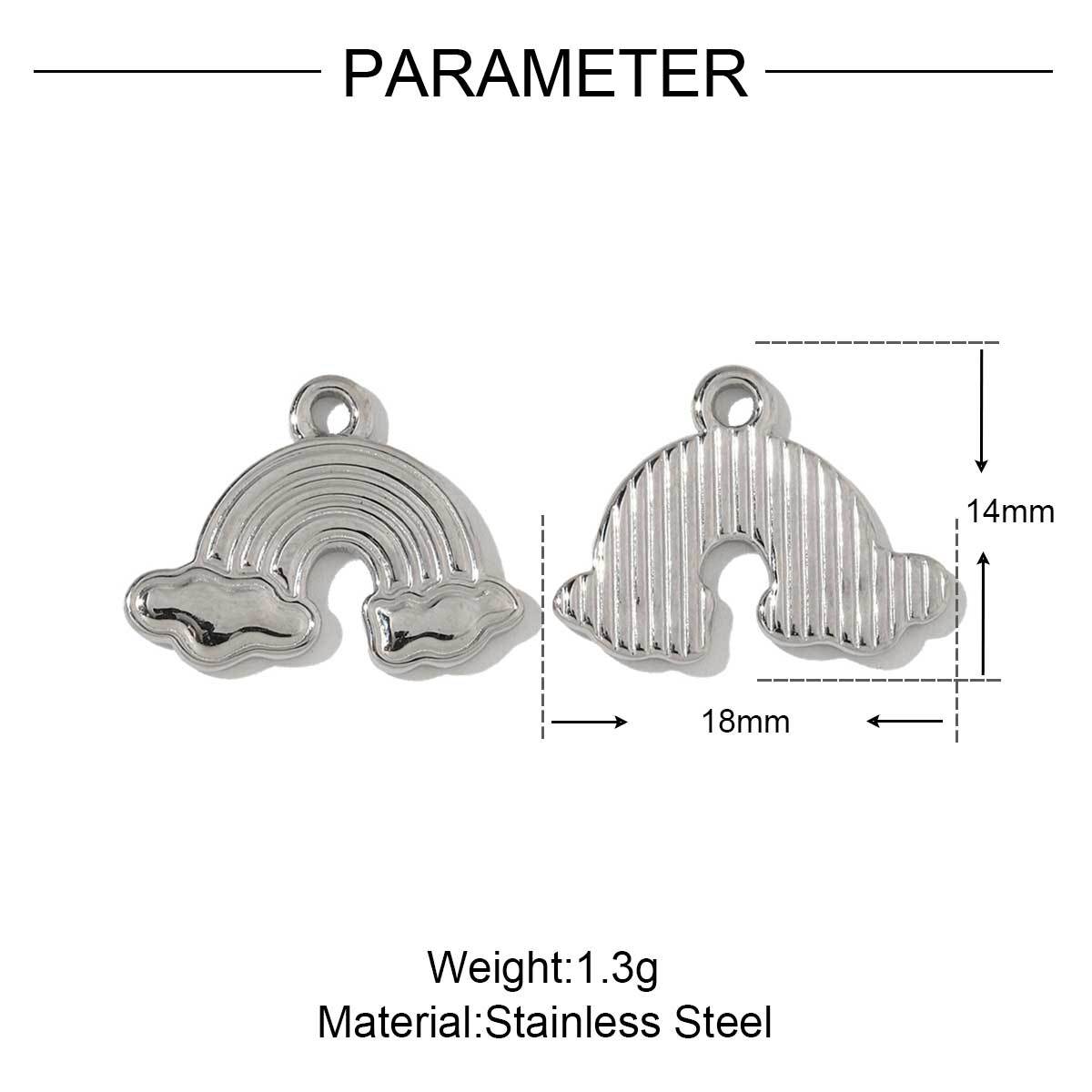 6pcs/pack French Stainless Steel Bow Oval Heart-shaped Zircon Charms Star Cross Angel Necklace DIY Small Pendant Wholesale