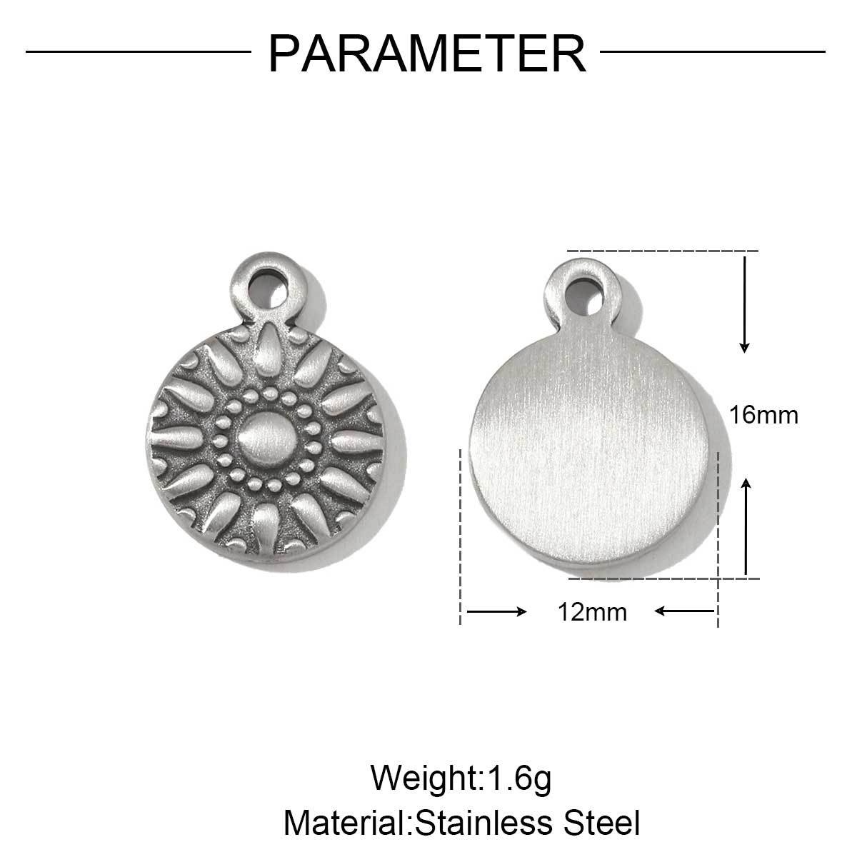 6pcs/pack French Stainless Steel Bow Oval Heart-shaped Zircon Charms Star Cross Angel Necklace DIY Small Pendant Wholesale