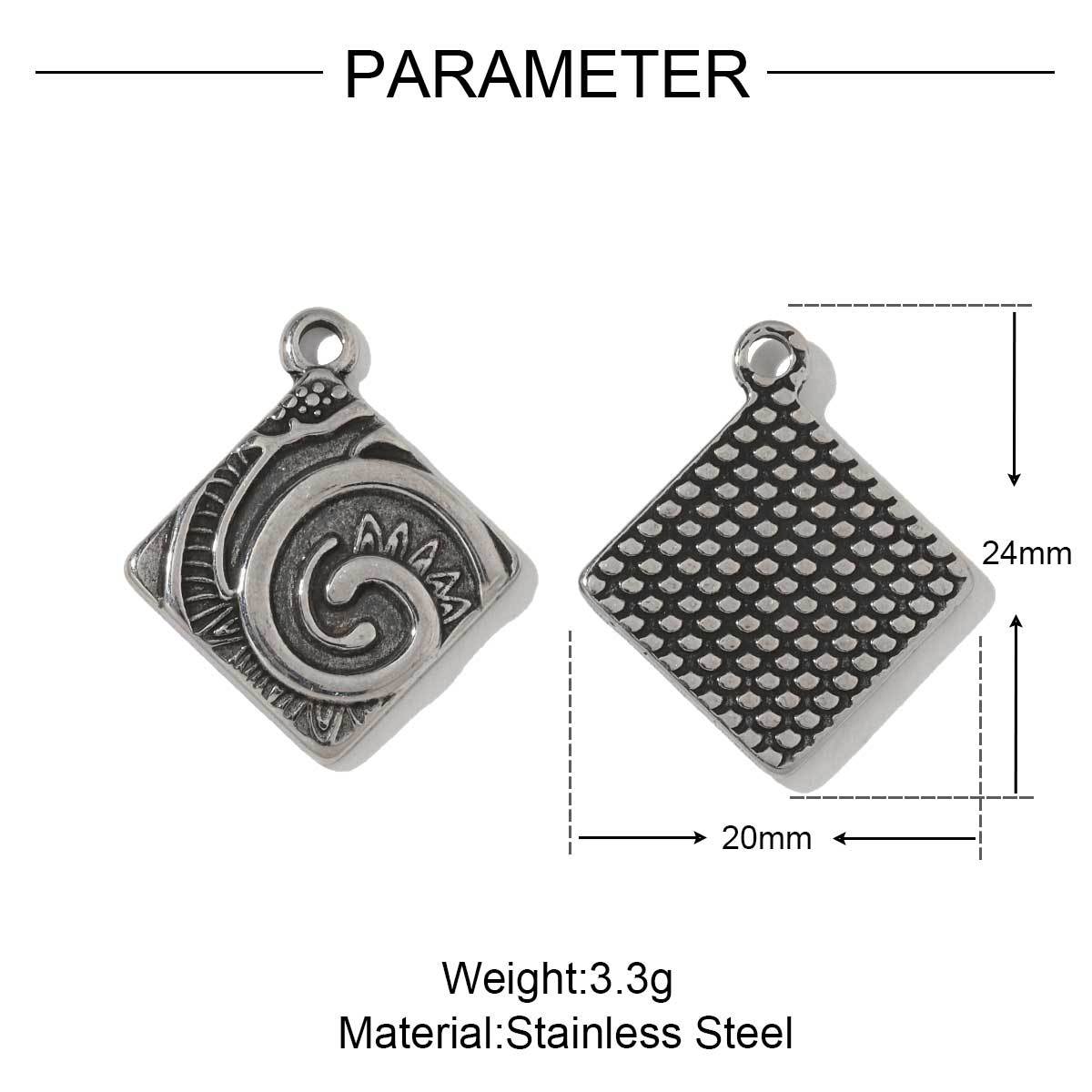 6pcs/pack French Stainless Steel Bow Oval Heart-shaped Zircon Charms Star Cross Angel Necklace DIY Small Pendant Wholesale