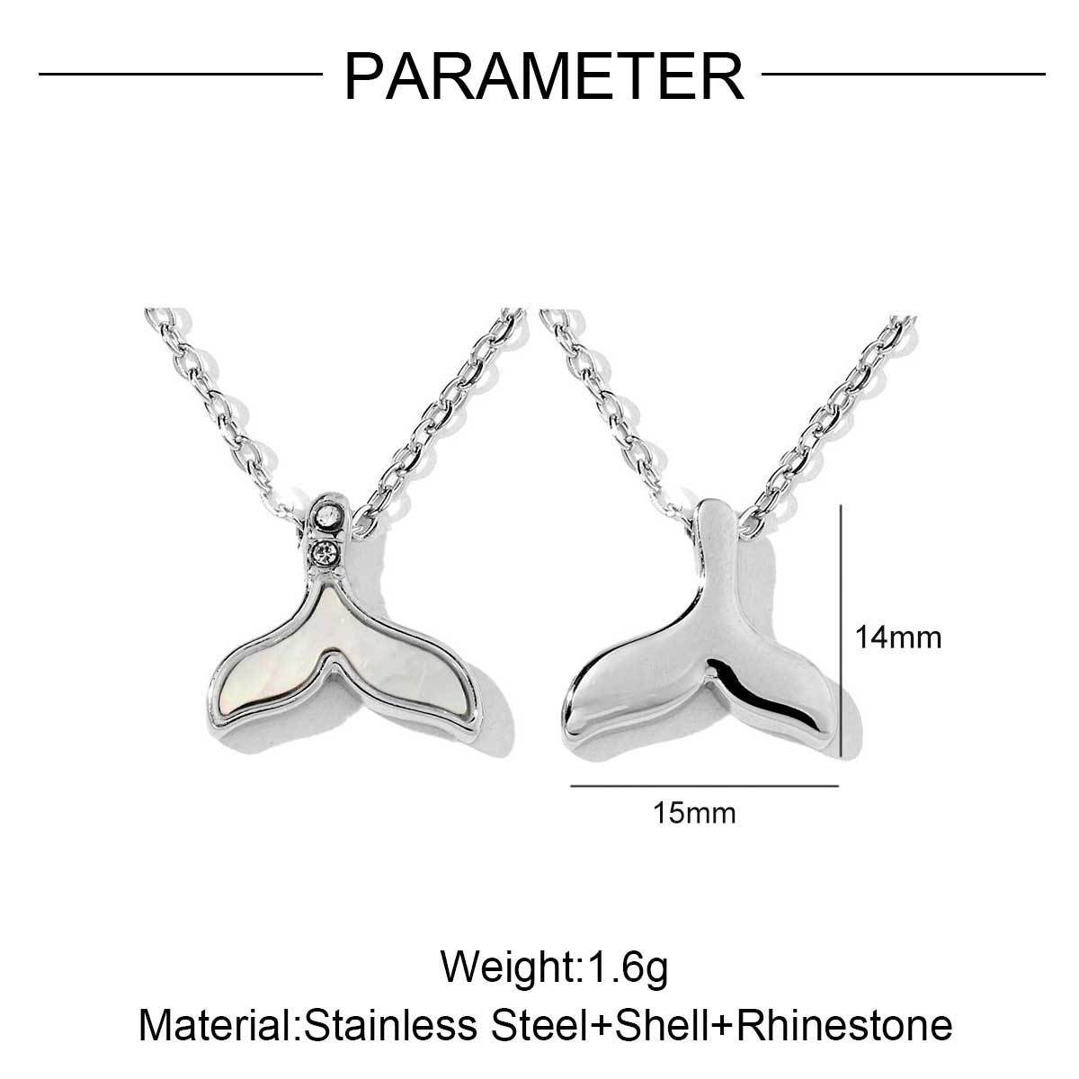 6pcs/pack French Stainless Steel Round Heart-Shaped Shell Zircon Charms Clover Butterfly Necklace DIY Small Pendant Accessory