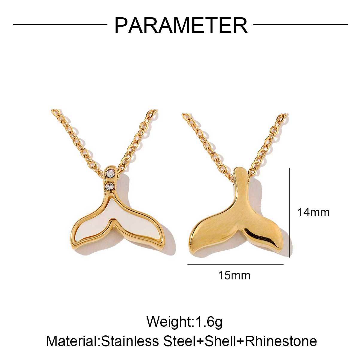 6pcs/pack French Stainless Steel Round Heart-Shaped Shell Zircon Charms Clover Butterfly Necklace DIY Small Pendant Accessory