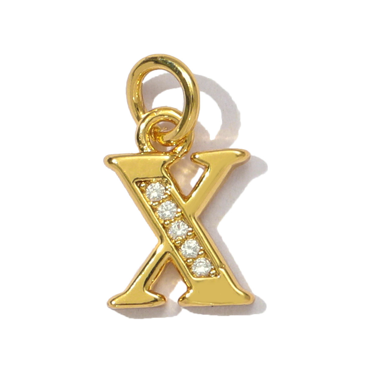 6pcs/pack French Copper Cubic Zircon A-Z 26 Alphabet Necklace Pendants Capital Letter DIY Breaclet Charms Women Name Jewelry