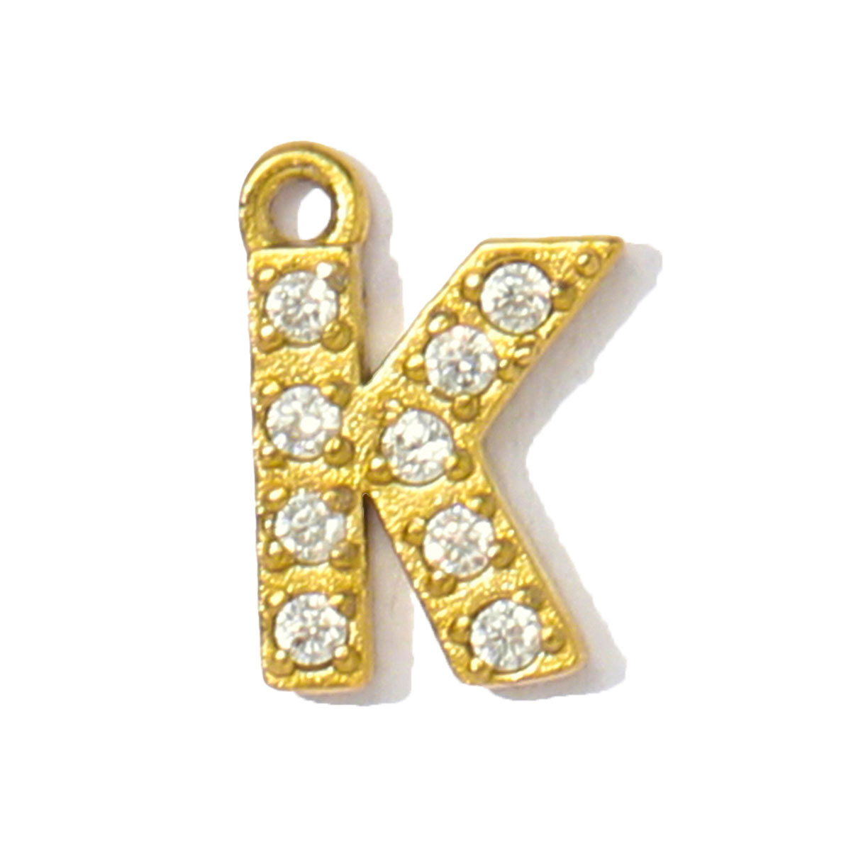 6pcs/pack French Small Cubic Zircon Alphabet Name Necklace Pendants Stainless Steel Capital A-Z 26 Letter DIY Charms Women Earring Jewelry