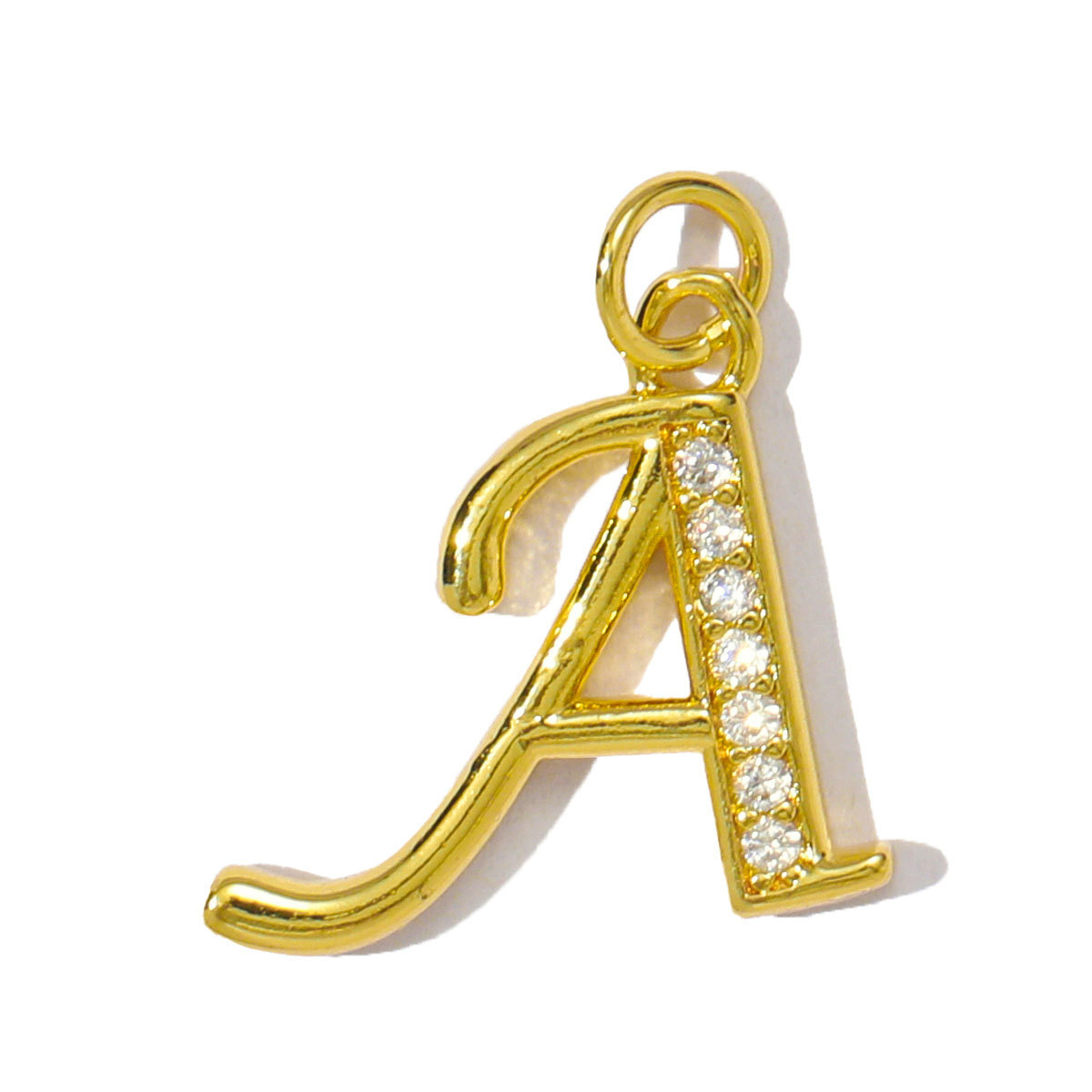 6pcs/pack Cubic Zircon Copper Initial A-Z English Letter Diy Charm Women Capital Alphabet Name Necklace Pendant Jewelry Wholesale