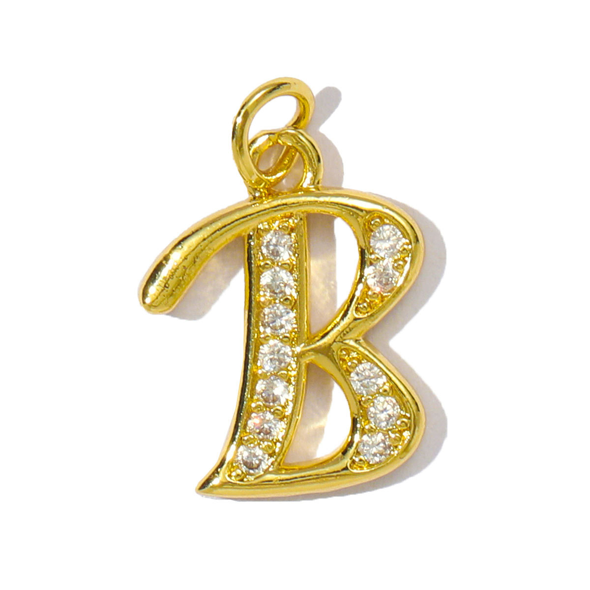 6pcs/pack Cubic Zircon Copper Initial A-Z English Letter Diy Charm Women Capital Alphabet Name Necklace Pendant Jewelry Wholesale