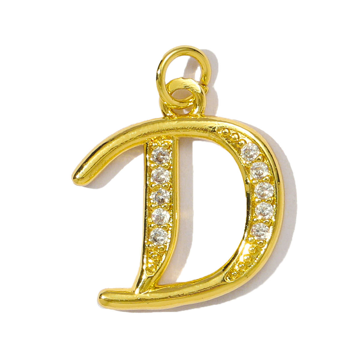6pcs/pack Cubic Zircon Copper Initial A-Z English Letter Diy Charm Women Capital Alphabet Name Necklace Pendant Jewelry Wholesale