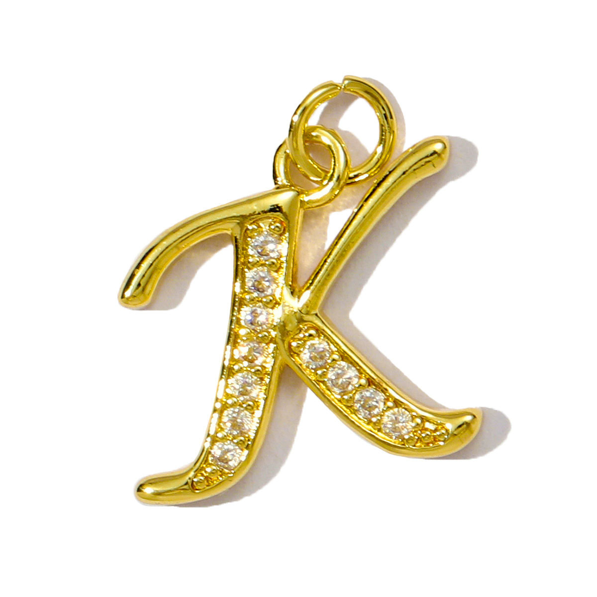 6pcs/pack Cubic Zircon Copper Initial A-Z English Letter Diy Charm Women Capital Alphabet Name Necklace Pendant Jewelry Wholesale
