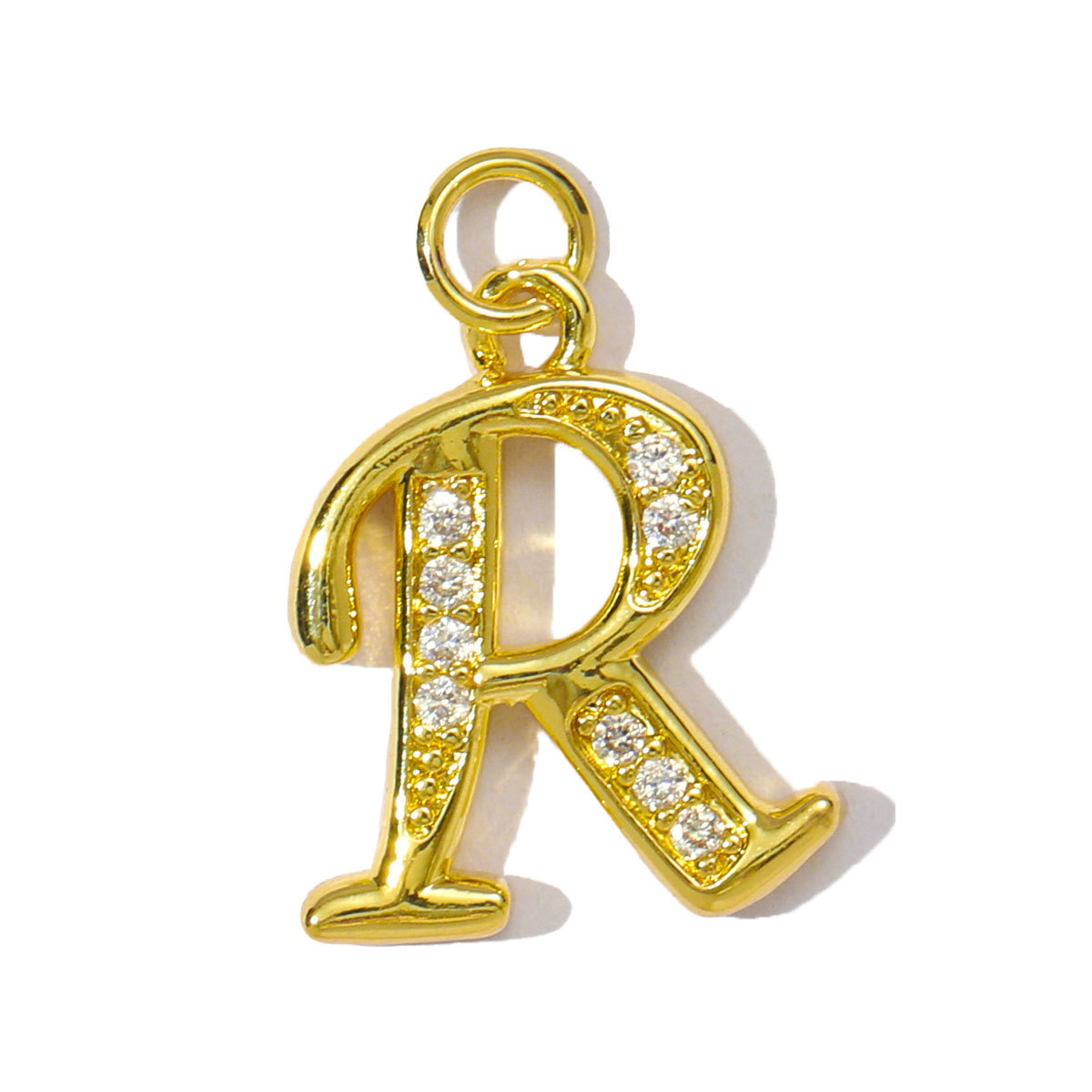 6pcs/pack Cubic Zircon Copper Initial A-Z English Letter Diy Charm Women Capital Alphabet Name Necklace Pendant Jewelry Wholesale
