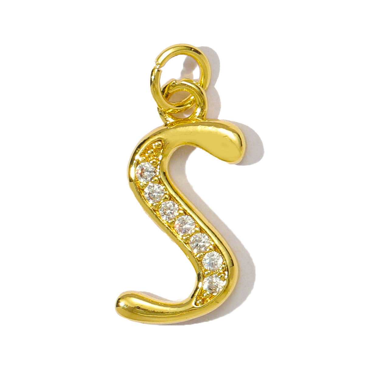 6pcs/pack Cubic Zircon Copper Initial A-Z English Letter Diy Charm Women Capital Alphabet Name Necklace Pendant Jewelry Wholesale