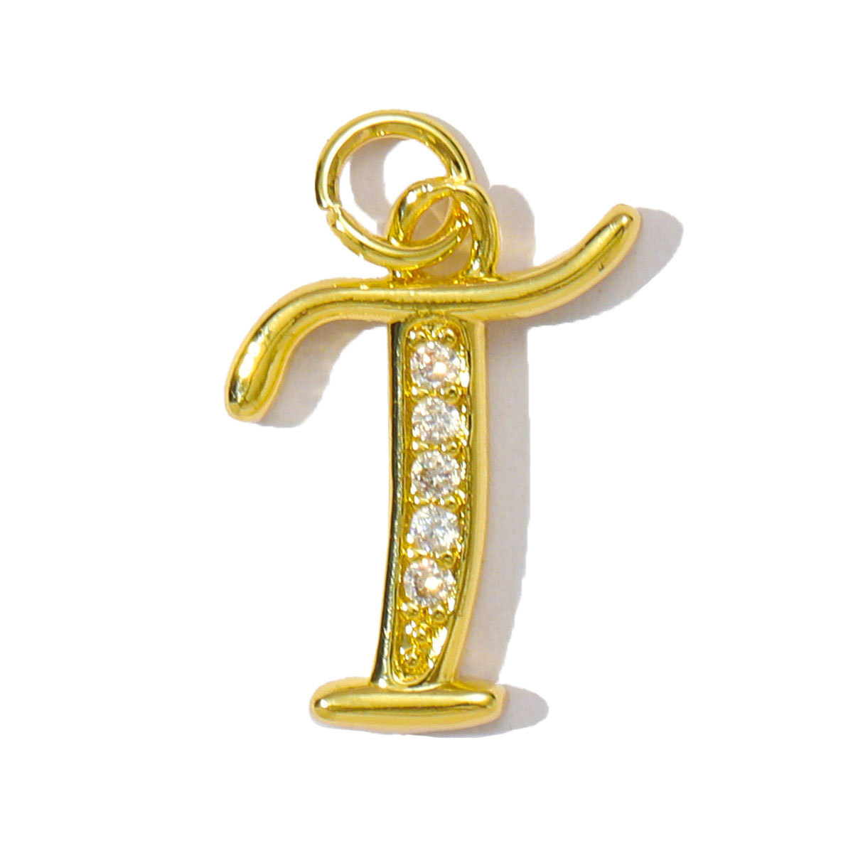 6pcs/pack Cubic Zircon Copper Initial A-Z English Letter Diy Charm Women Capital Alphabet Name Necklace Pendant Jewelry Wholesale