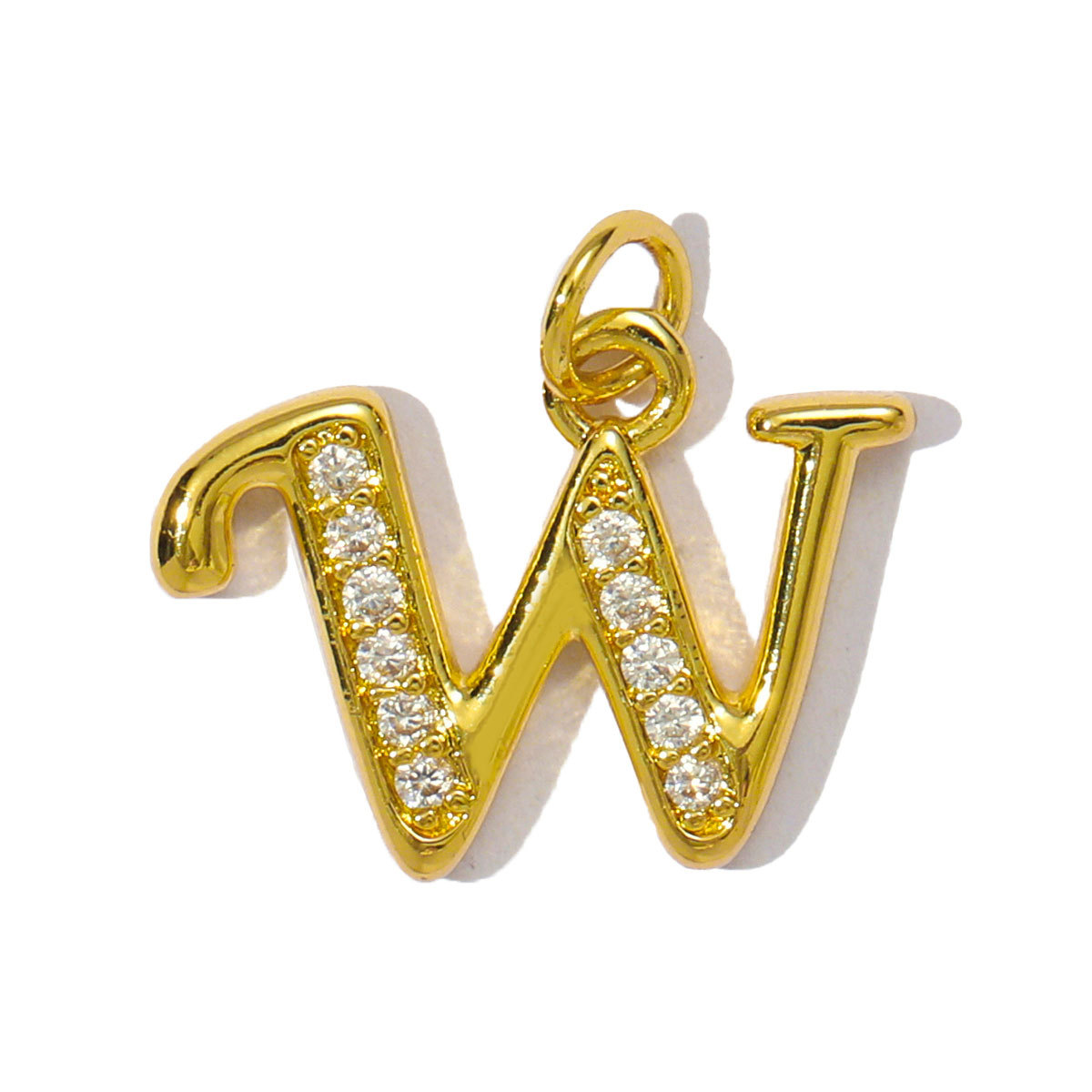6pcs/pack Cubic Zircon Copper Initial A-Z English Letter Diy Charm Women Capital Alphabet Name Necklace Pendant Jewelry Wholesale