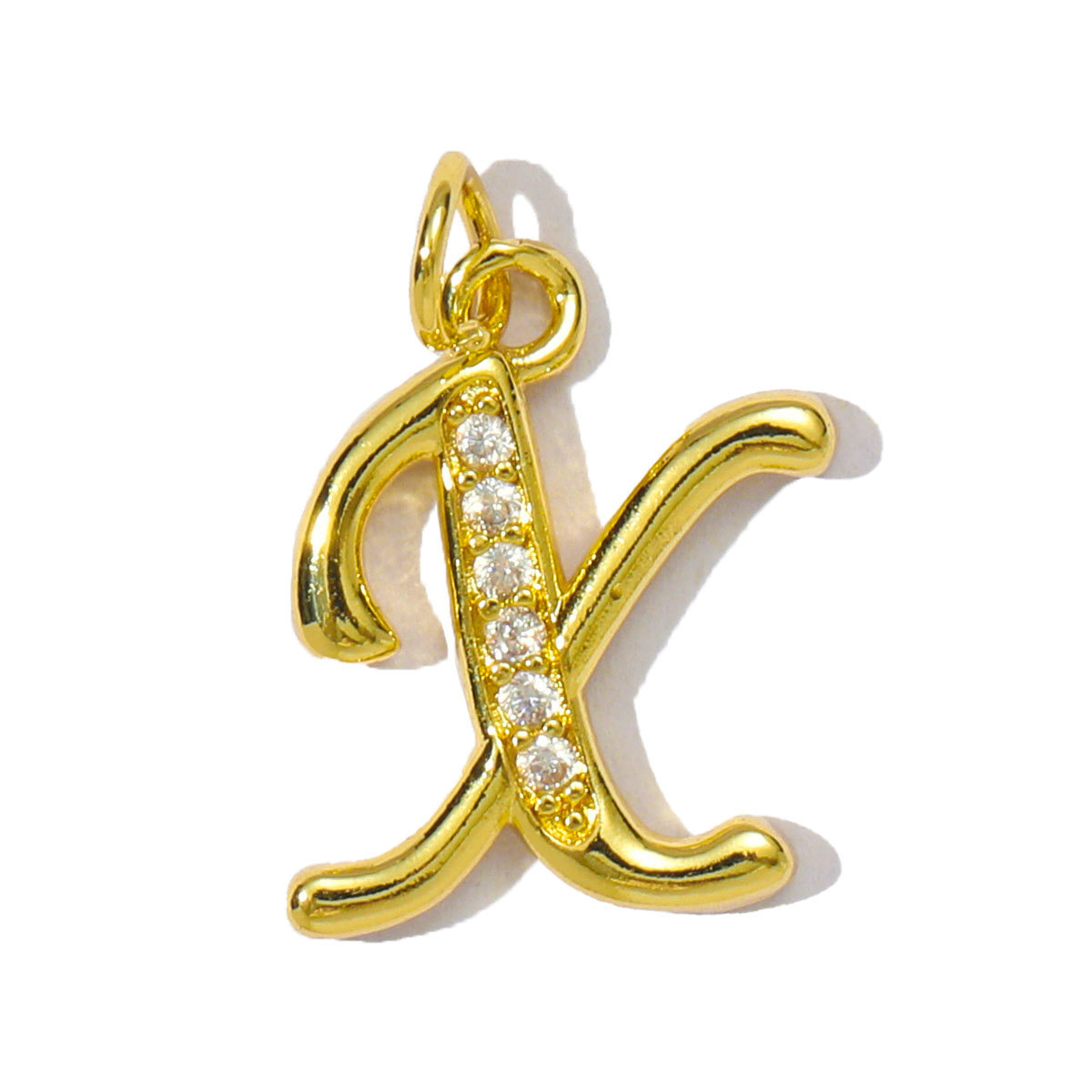 6pcs/pack Cubic Zircon Copper Initial A-Z English Letter Diy Charm Women Capital Alphabet Name Necklace Pendant Jewelry Wholesale