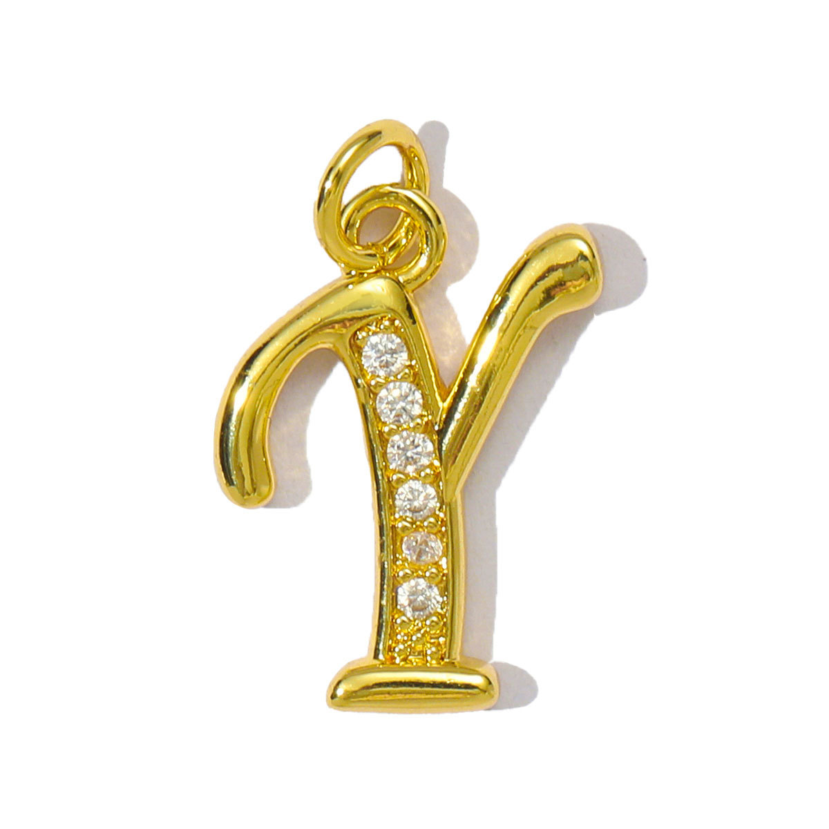 6pcs/pack Cubic Zircon Copper Initial A-Z English Letter Diy Charm Women Capital Alphabet Name Necklace Pendant Jewelry Wholesale