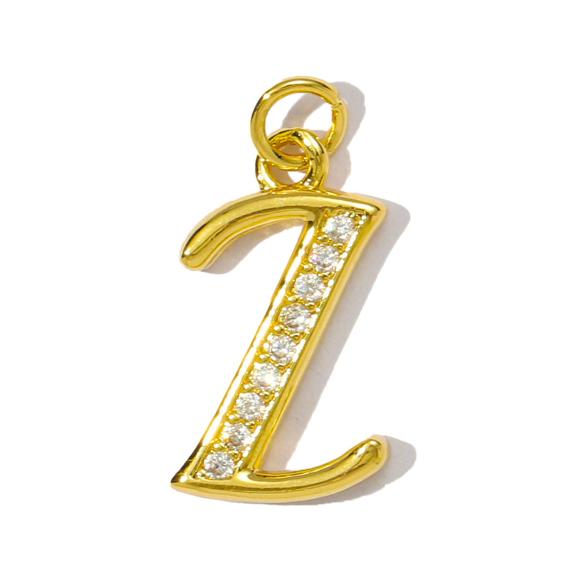 6pcs/pack Cubic Zircon Copper Initial A-Z English Letter Diy Charm Women Capital Alphabet Name Necklace Pendant Jewelry Wholesale