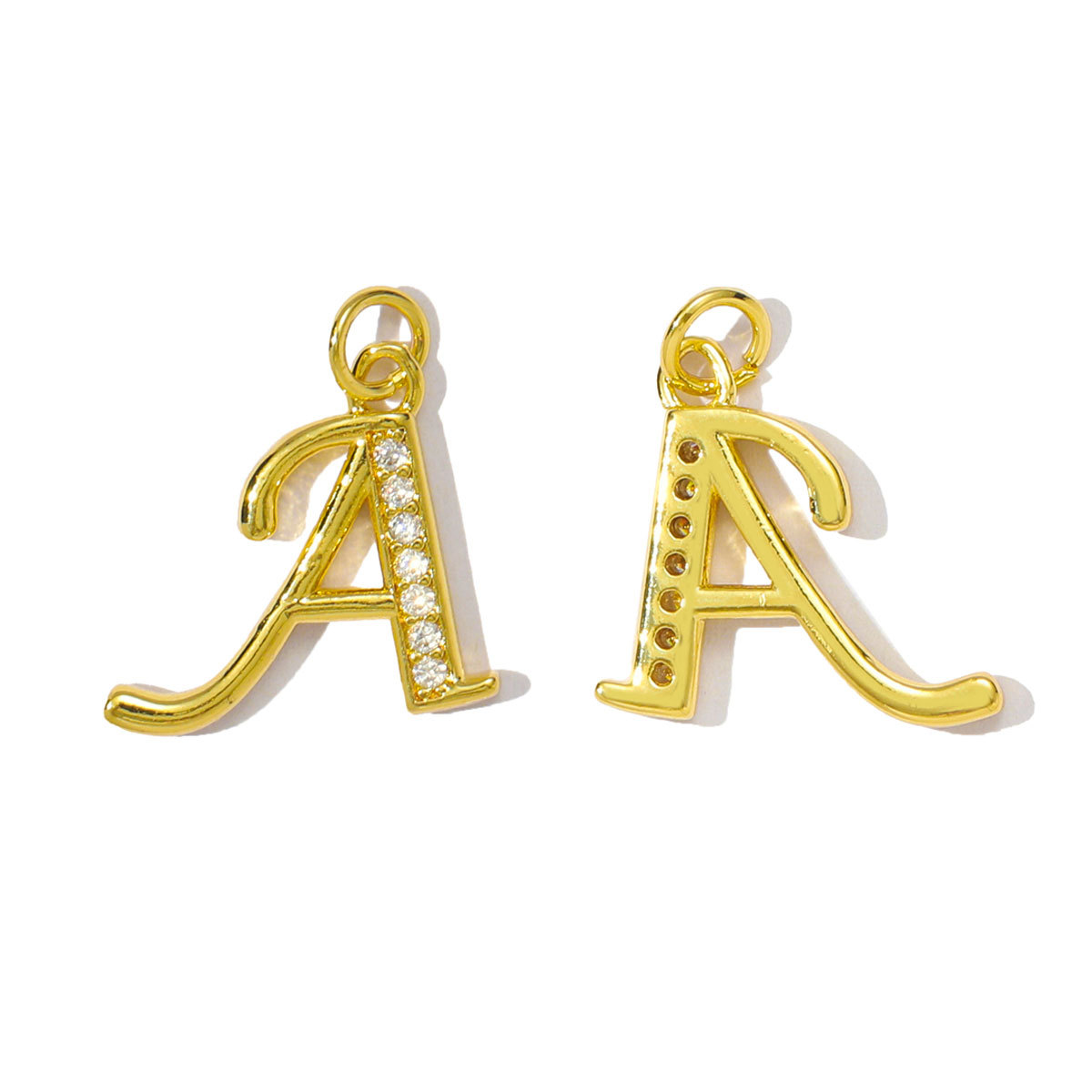 6pcs/pack Cubic Zircon Copper Initial A-Z English Letter Diy Charm Women Capital Alphabet Name Necklace Pendant Jewelry Wholesale