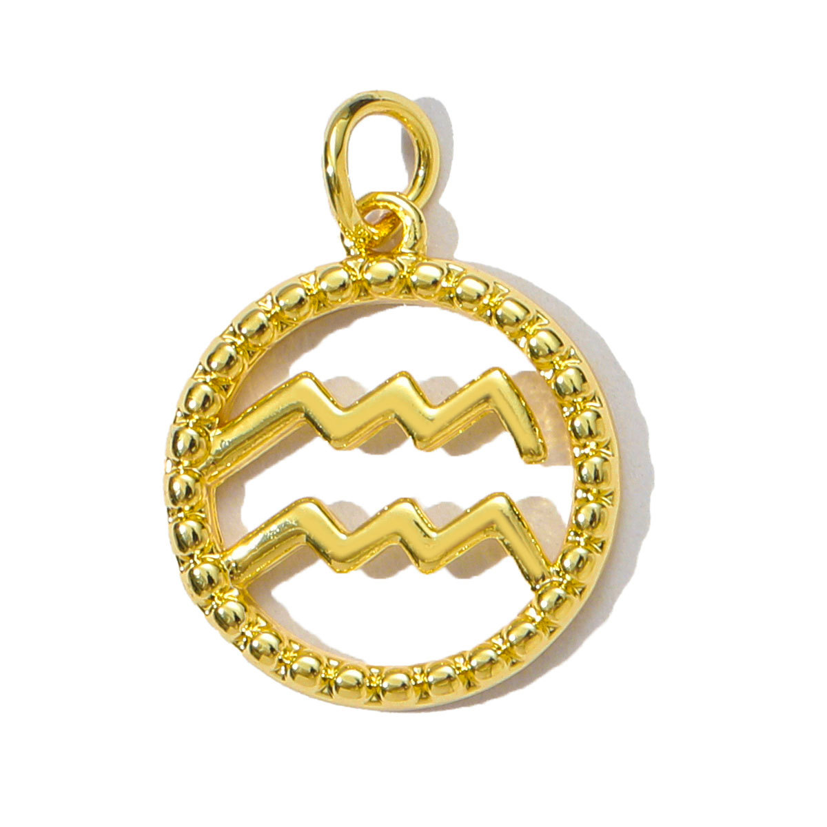 6pcs/pack French Retro Copper 15mm Zodiac Diy Charms Women Star Sign Gemini Necklace Pendant  Aquarius Jewelry Wholesale
