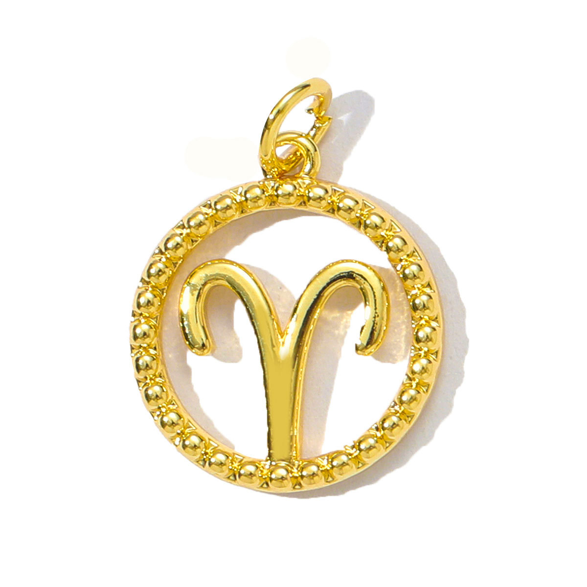 6pcs/pack French Retro Copper 15mm Zodiac Diy Charms Women Star Sign Gemini Necklace Pendant  Aquarius Jewelry Wholesale