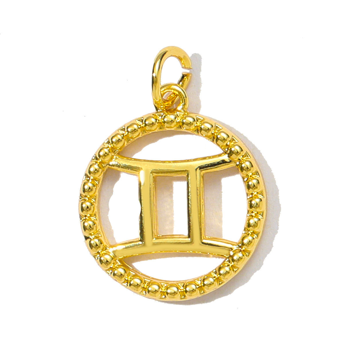 6pcs/pack French Retro Copper 15mm Zodiac Diy Charms Women Star Sign Gemini Necklace Pendant  Aquarius Jewelry Wholesale