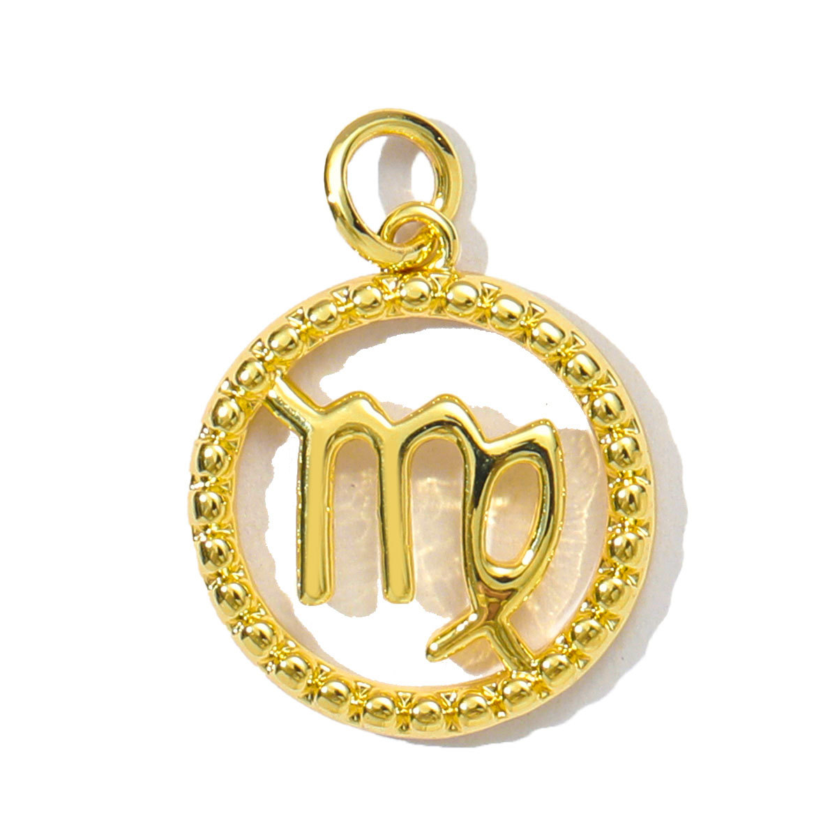 6pcs/pack French Retro Copper 15mm Zodiac Diy Charms Women Star Sign Gemini Necklace Pendant  Aquarius Jewelry Wholesale