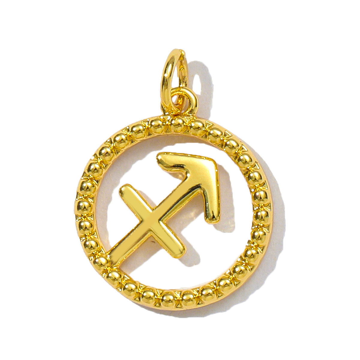 6pcs/pack French Retro Copper 15mm Zodiac Diy Charms Women Star Sign Gemini Necklace Pendant  Aquarius Jewelry Wholesale