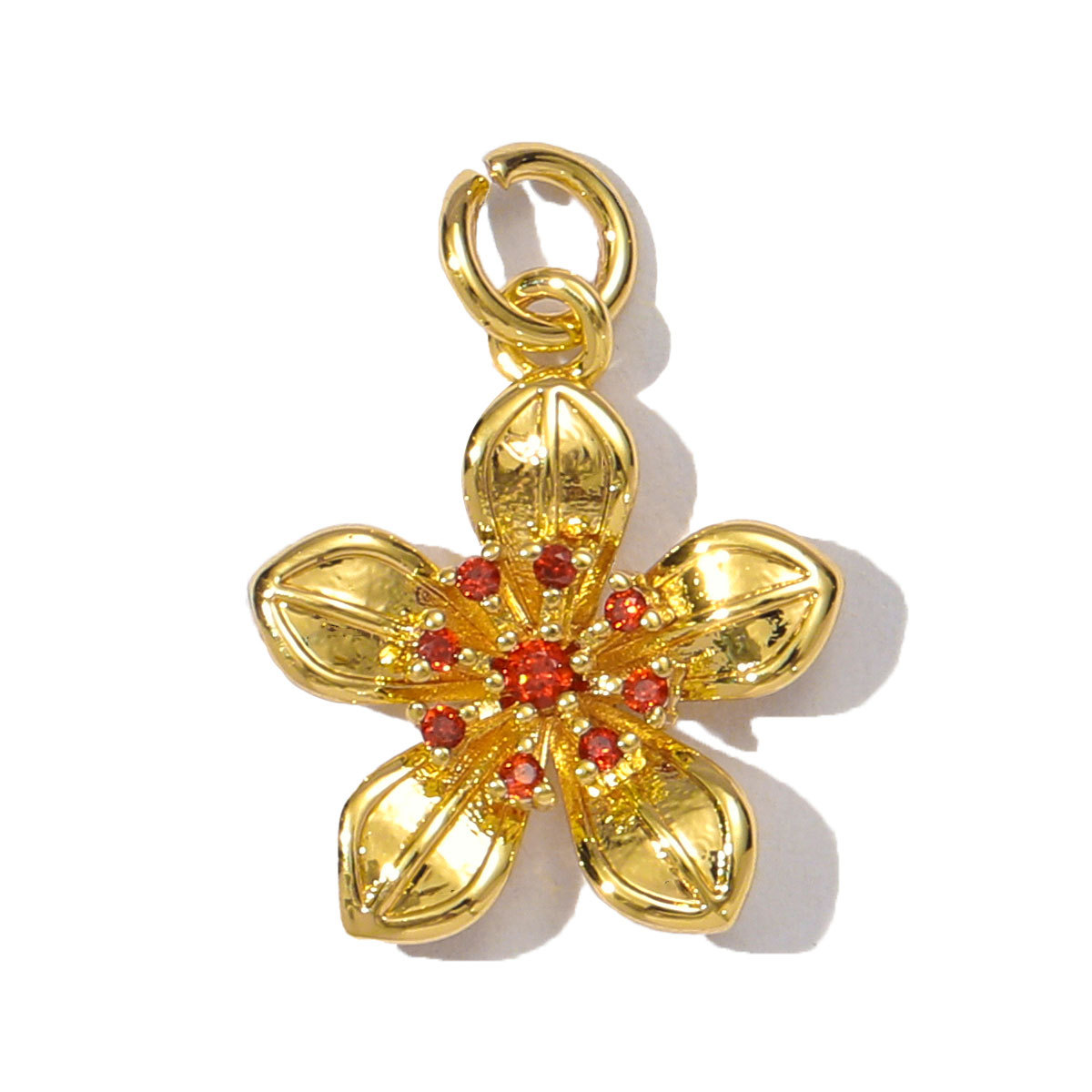 6pcs/pack Copper Cubic Zircon Daisy Sunflower Diy Charms Women Bow Knot Bag Necklace Pendant Eiffel Tower Jewelry Wholesale