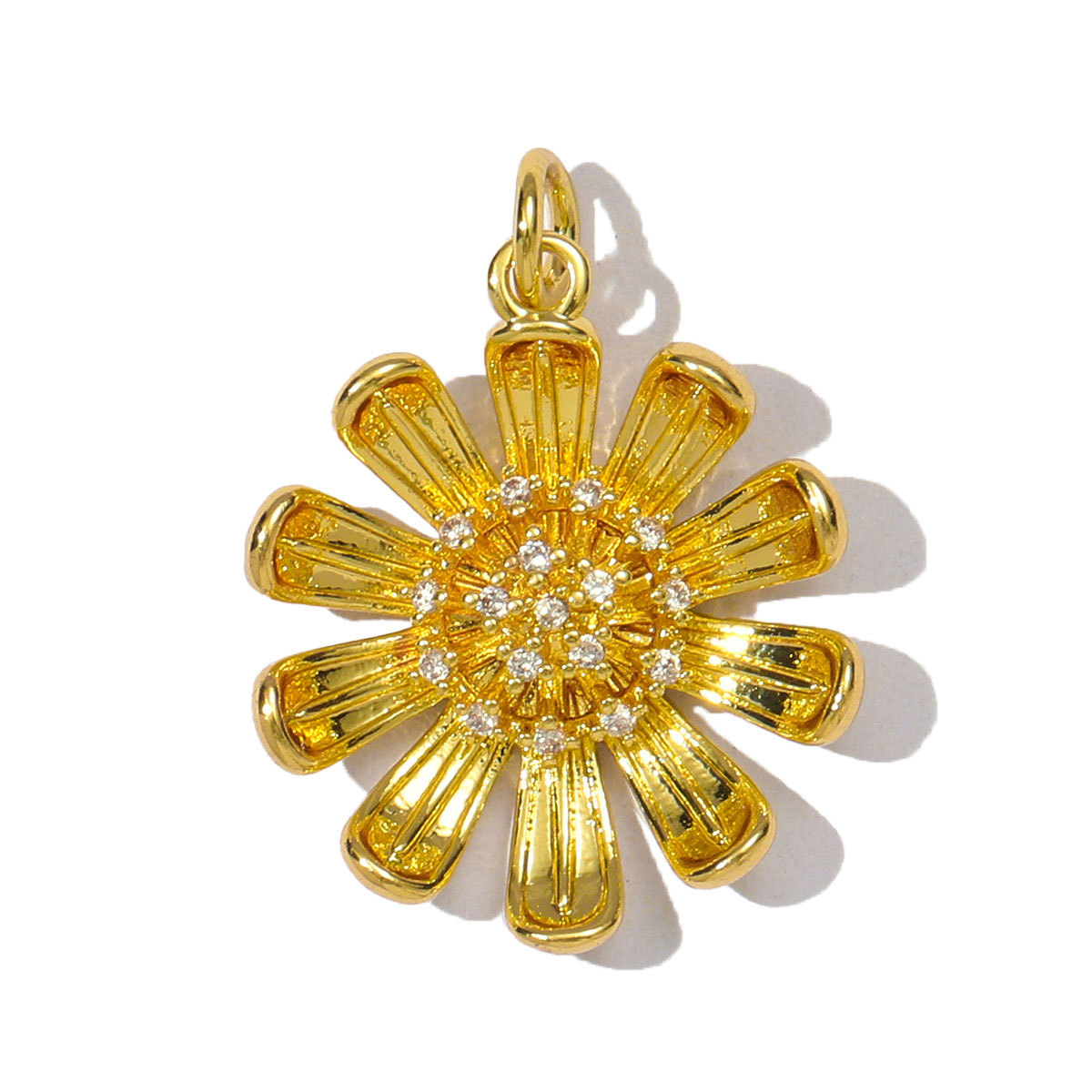 6pcs/pack Copper Cubic Zircon Daisy Sunflower Diy Charms Women Bow Knot Bag Necklace Pendant Eiffel Tower Jewelry Wholesale