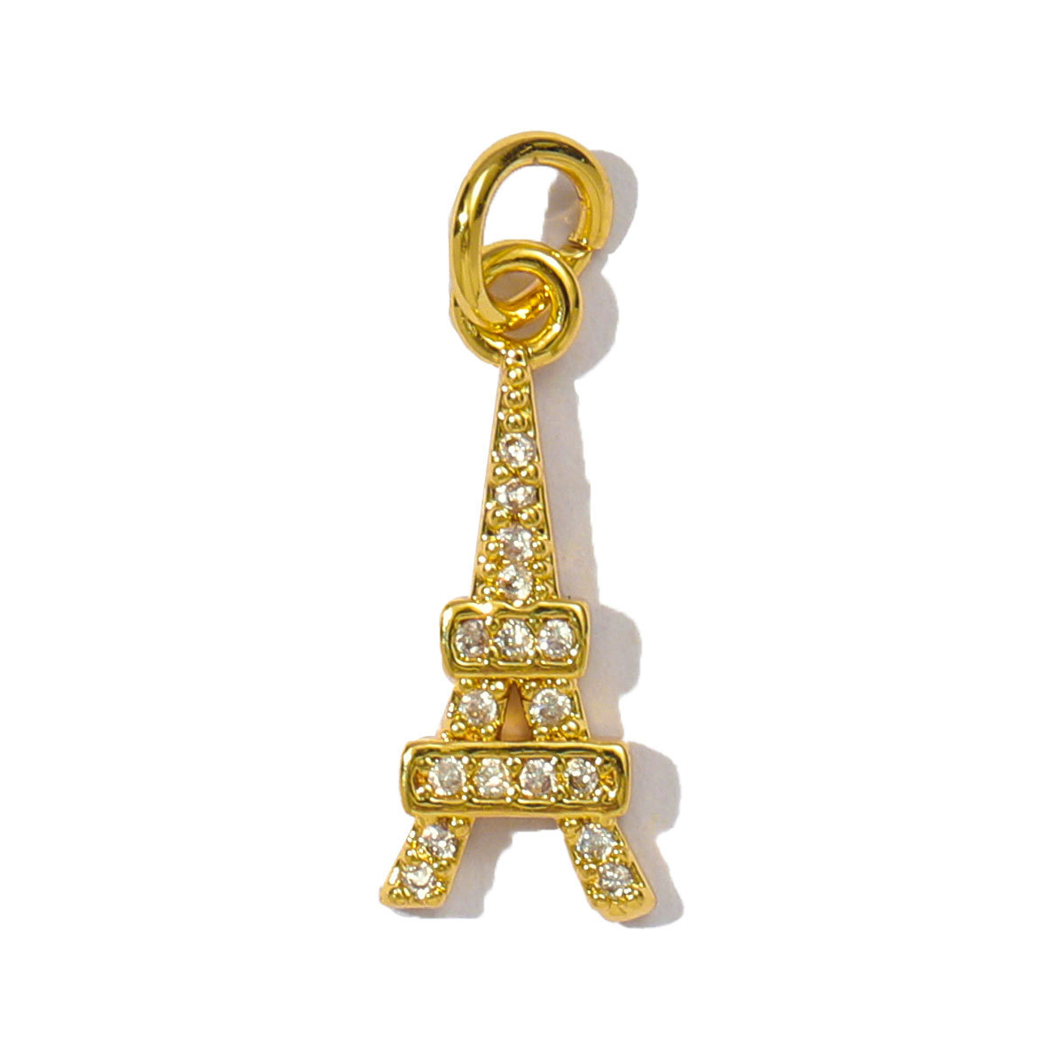 6pcs/pack Copper Cubic Zircon Daisy Sunflower Diy Charms Women Bow Knot Bag Necklace Pendant Eiffel Tower Jewelry Wholesale