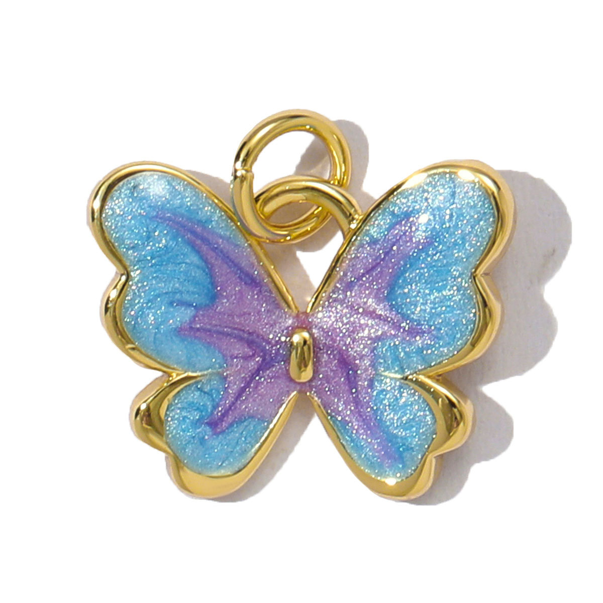 6pcs/pack Copper Cubic Zircon Women Butterfly Heart Necklace Pendant Enamel Mermaid Tail Diy Charms Dolphin Jewelry Wholesale
