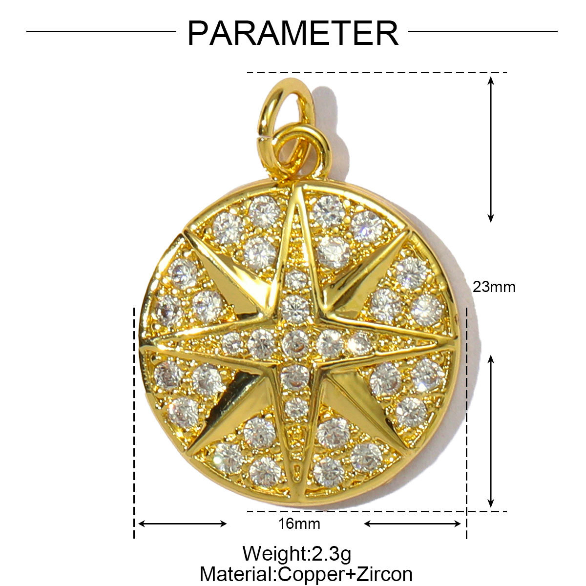 6pcs/pack Fashion Copper Natural Stone Oval Square Necklace Pendant Cubic Zircon Star Wine Glass Diy Bracelet Charms Jewelry Wholesale