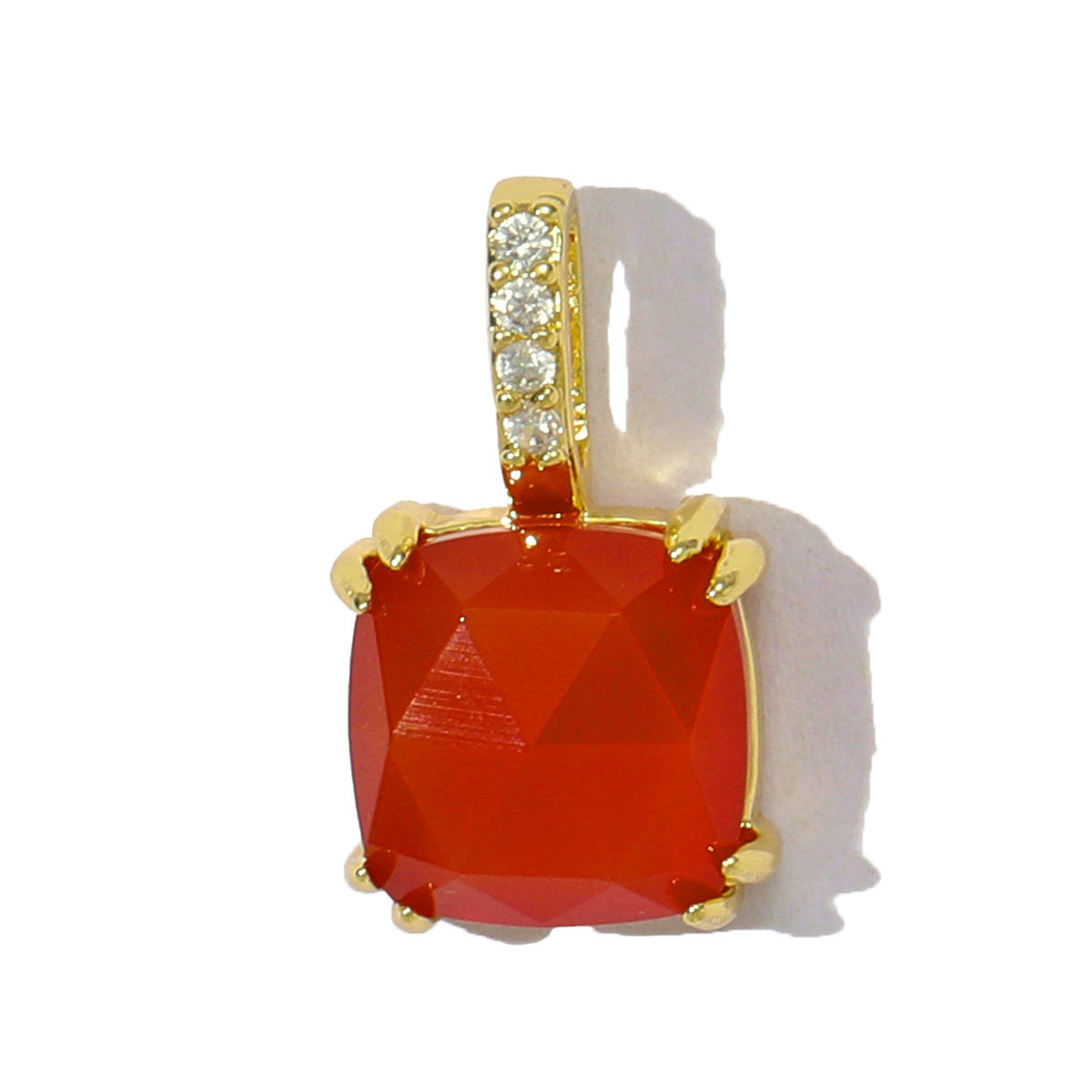 6pcs/pack Fashion Copper Natural Stone Oval Square Necklace Pendant Cubic Zircon Star Wine Glass Diy Bracelet Charms Jewelry Wholesale