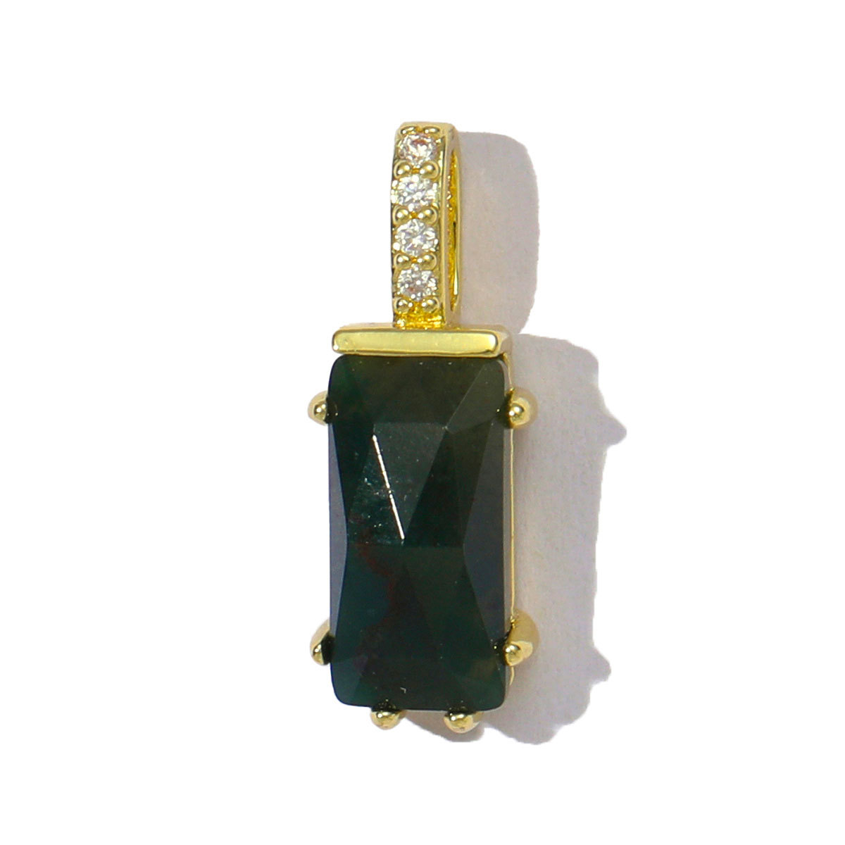 6pcs/pack Fashion Copper Natural Stone Oval Square Necklace Pendant Cubic Zircon Star Wine Glass Diy Bracelet Charms Jewelry Wholesale