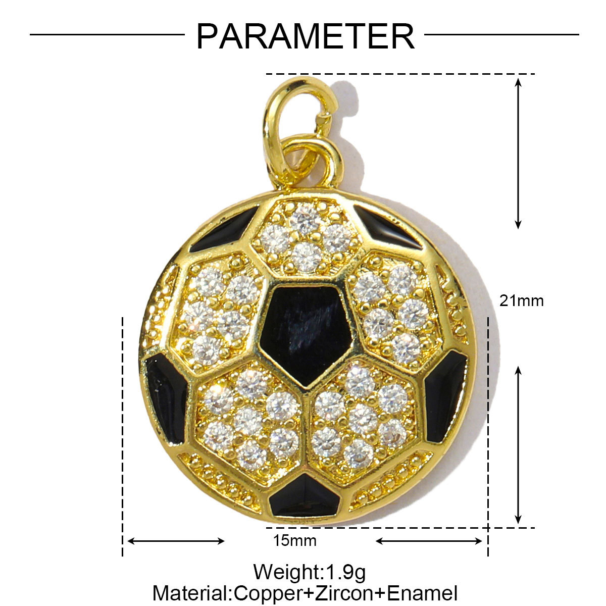 6pcs/pack Copper Cubic Zircon Little Boy Girl Astronaut Necklace Pendant Football Baseball Diy Charms Dog Elephant Jewelry Wholesale