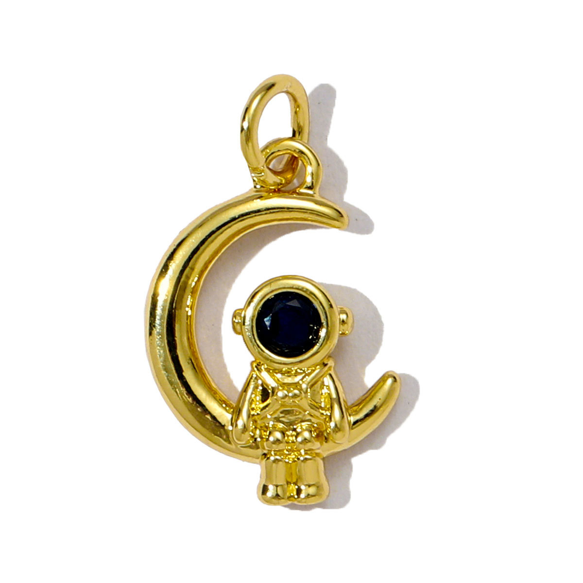 6pcs/pack Copper Cubic Zircon Little Boy Girl Astronaut Necklace Pendant Football Baseball Diy Charms Dog Elephant Jewelry Wholesale