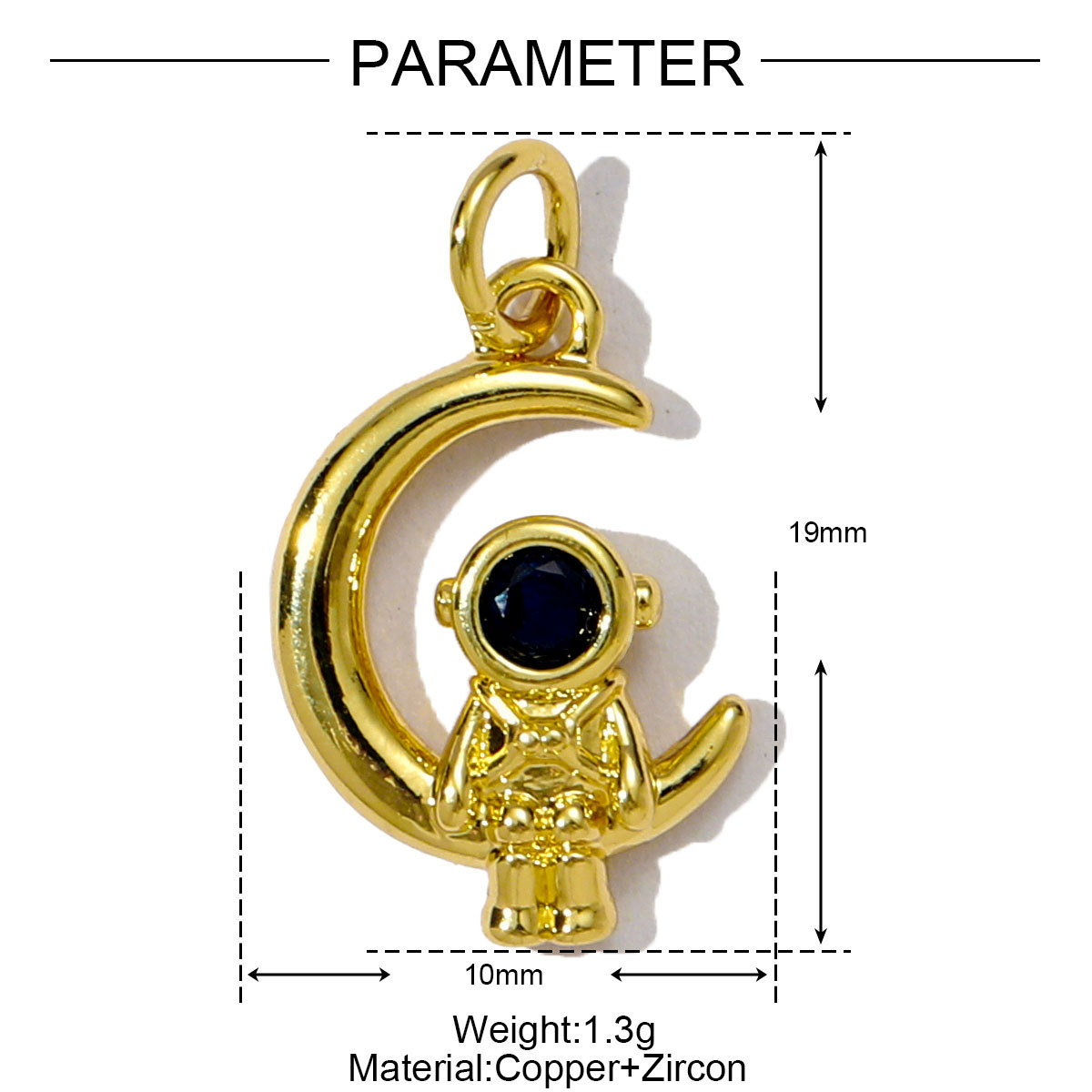 6pcs/pack Copper Cubic Zircon Little Boy Girl Astronaut Necklace Pendant Football Baseball Diy Charms Dog Elephant Jewelry Wholesale
