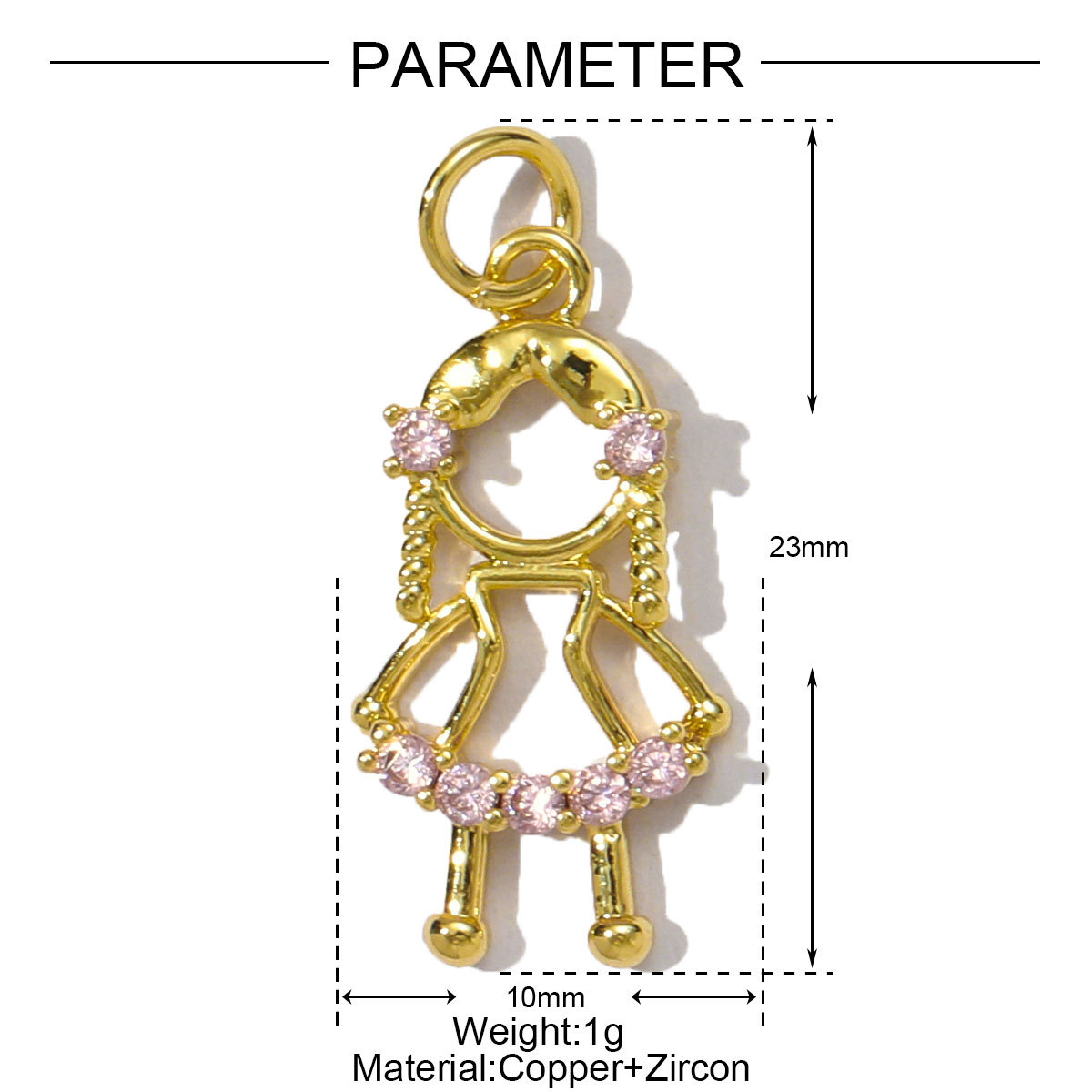 6pcs/pack Copper Cubic Zircon Little Boy Girl Astronaut Necklace Pendant Football Baseball Diy Charms Dog Elephant Jewelry Wholesale