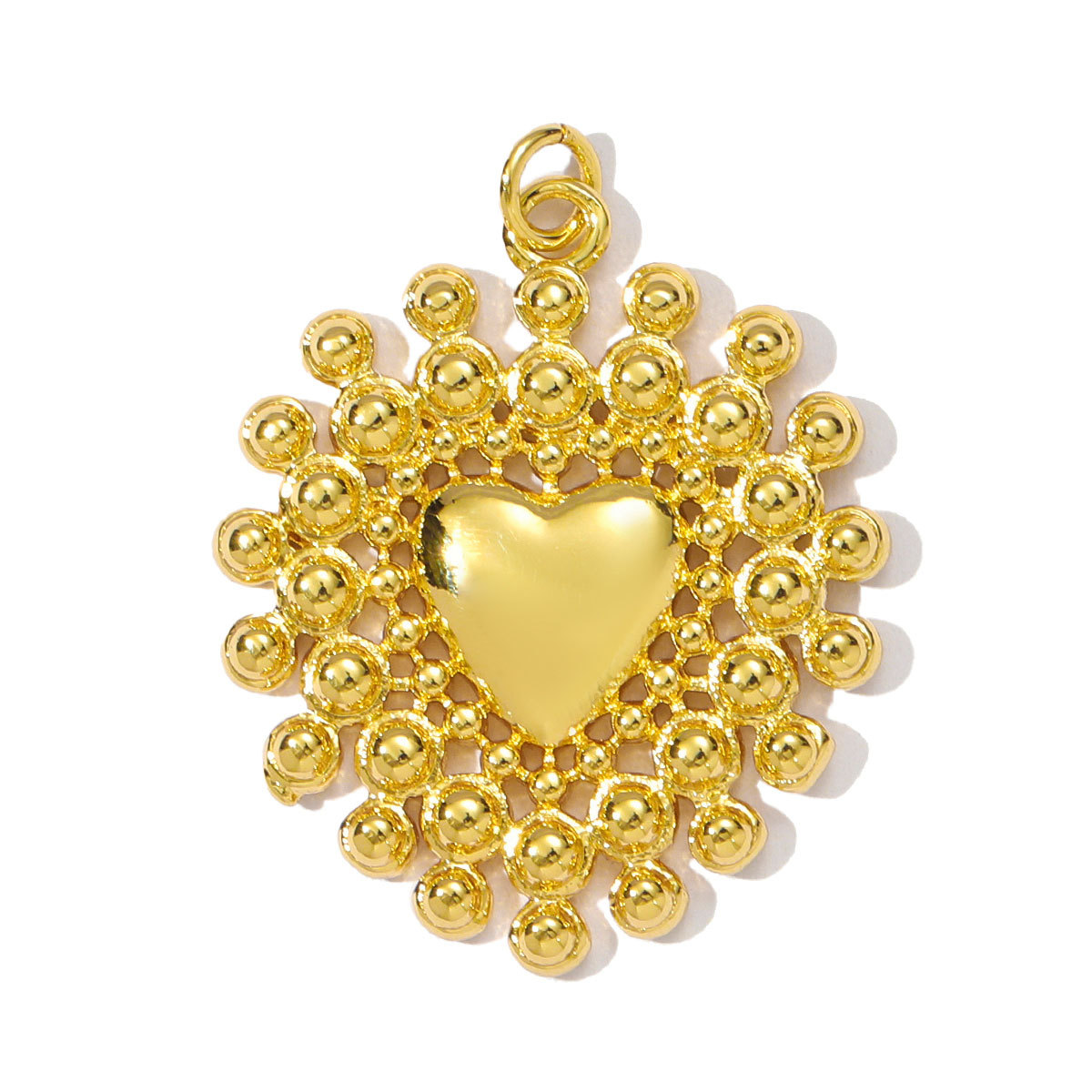 6pcs/pack Fashion Copper Cubic Zircon Crown Love Heart Necklace Pendant Rainbow Evil Eye Diy Earrings Charms Sun Jewelry Wholesale