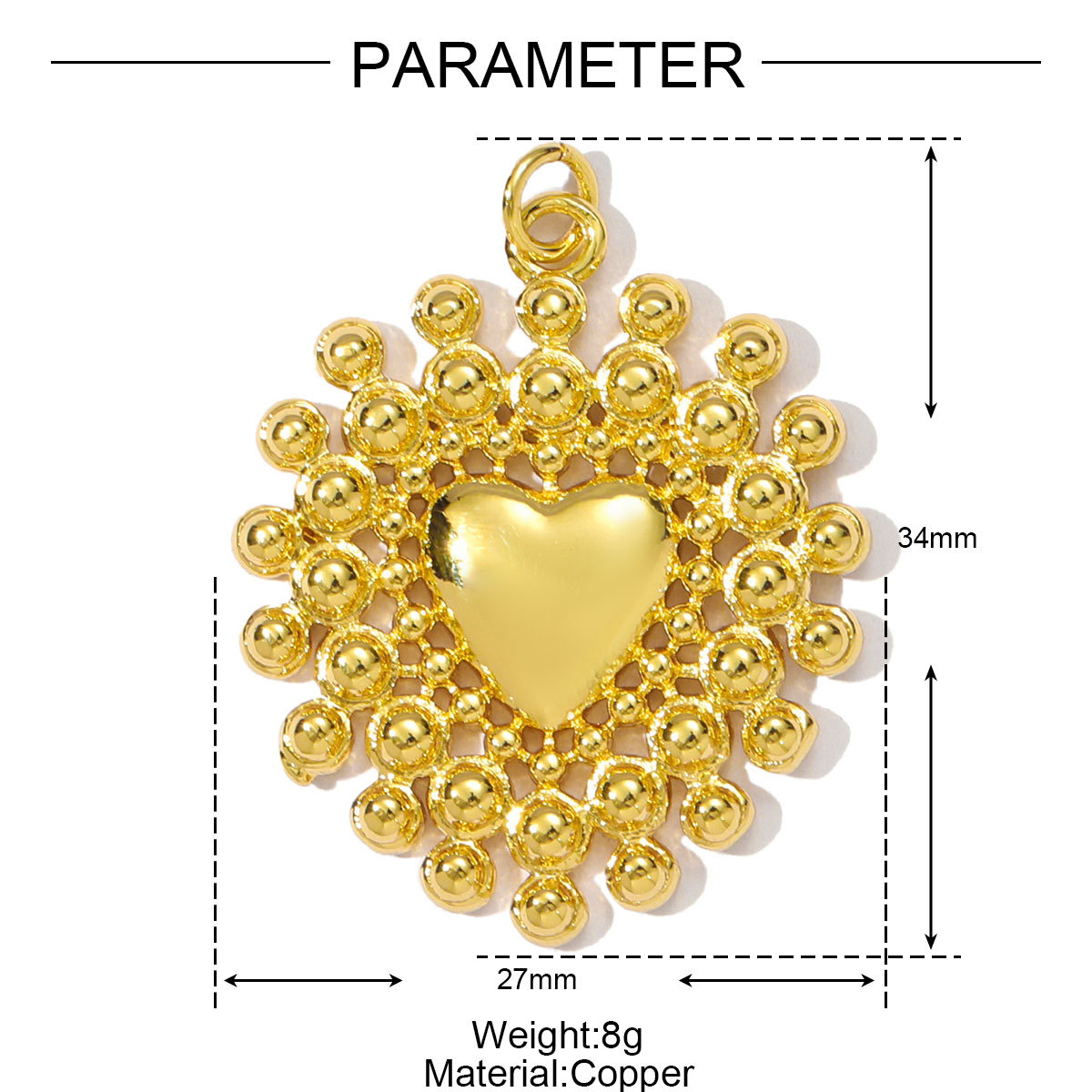6pcs/pack Fashion Copper Cubic Zircon Crown Love Heart Necklace Pendant Rainbow Evil Eye Diy Earrings Charms Sun Jewelry Wholesale